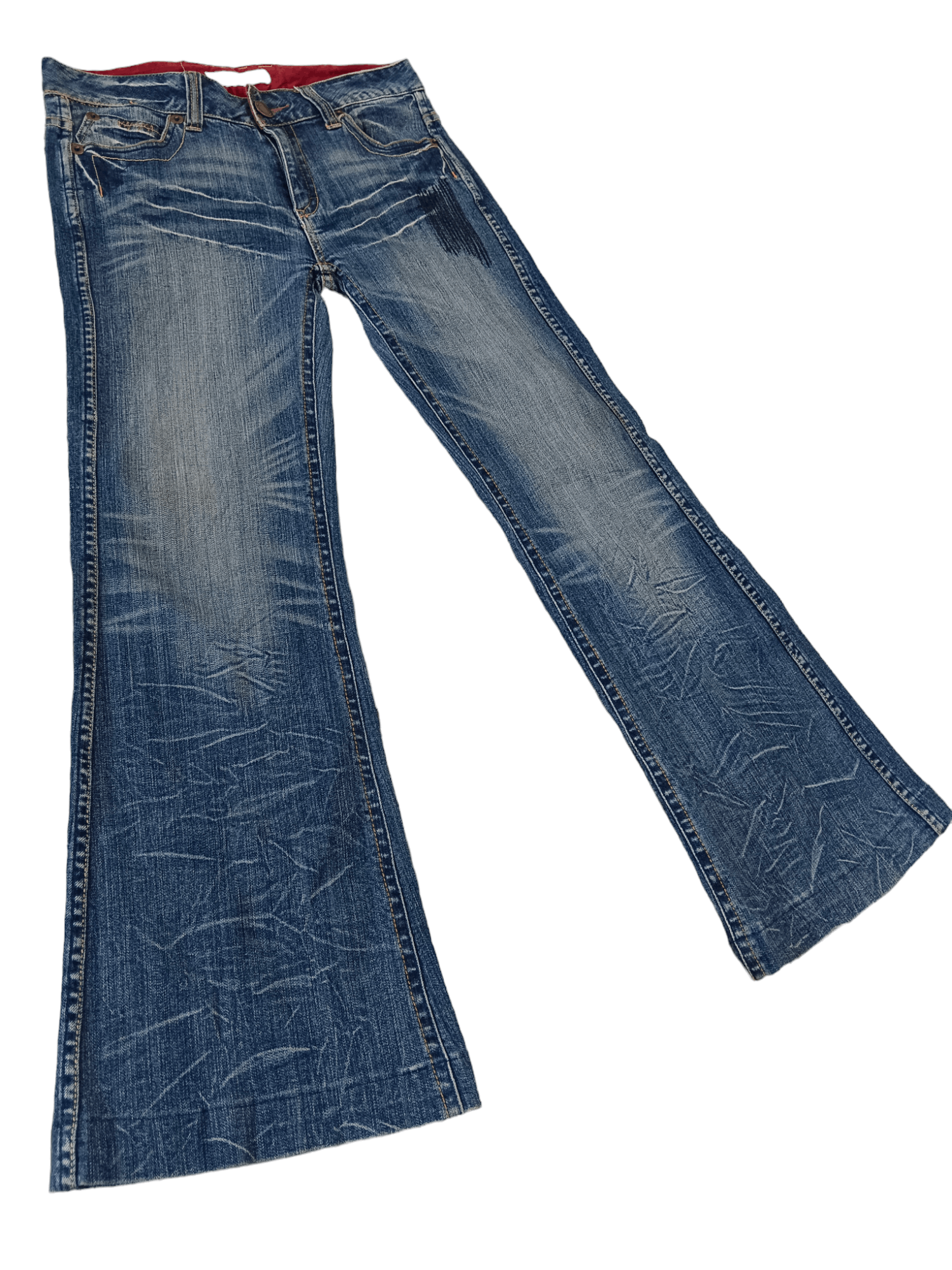Le Grande Bleu (L.G.B.) FYE🔥SPLAGE Seditionaries Super Flare Punk Jeans Size US 30 / EU 46 - 2 Thumbnail