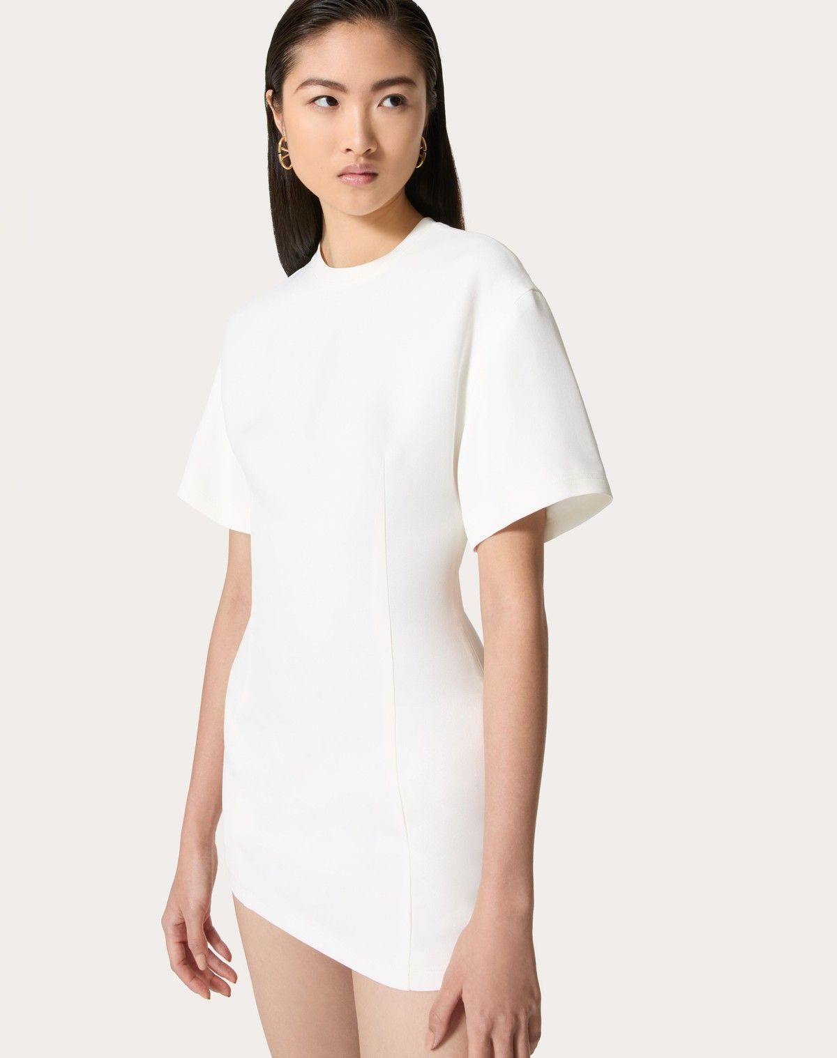 Valentino o1s1wg110525 Structured Couture Short Dress in White Size M / US 6-8 / IT 42-44 - 6 Thumbnail