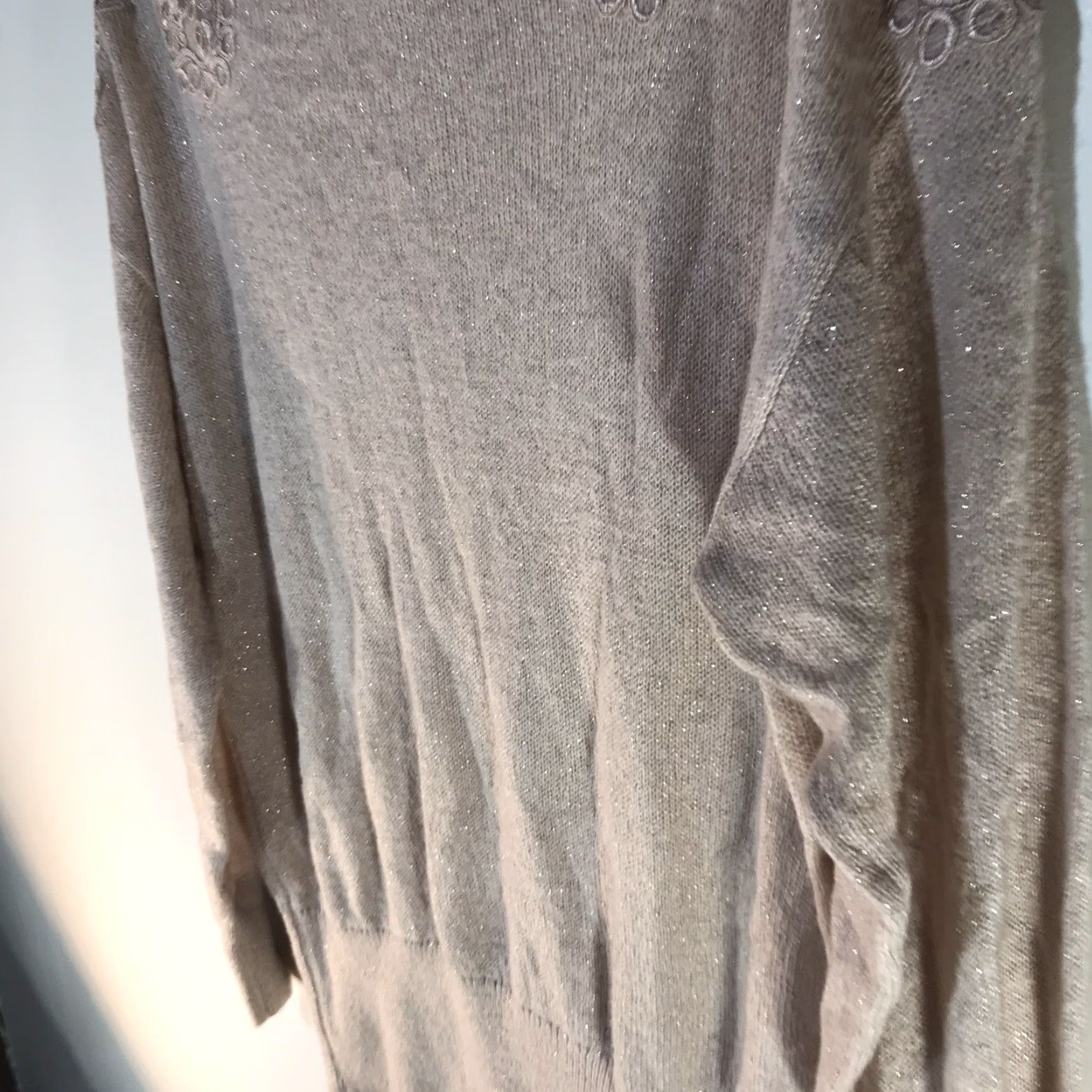 Vintage ELLE Peach Shimmering Knit Sweater Womens Size XXL Embroidery Lt Lt Peach Size XXL / US 16-18 / IT 52-54 - 4 Thumbnail