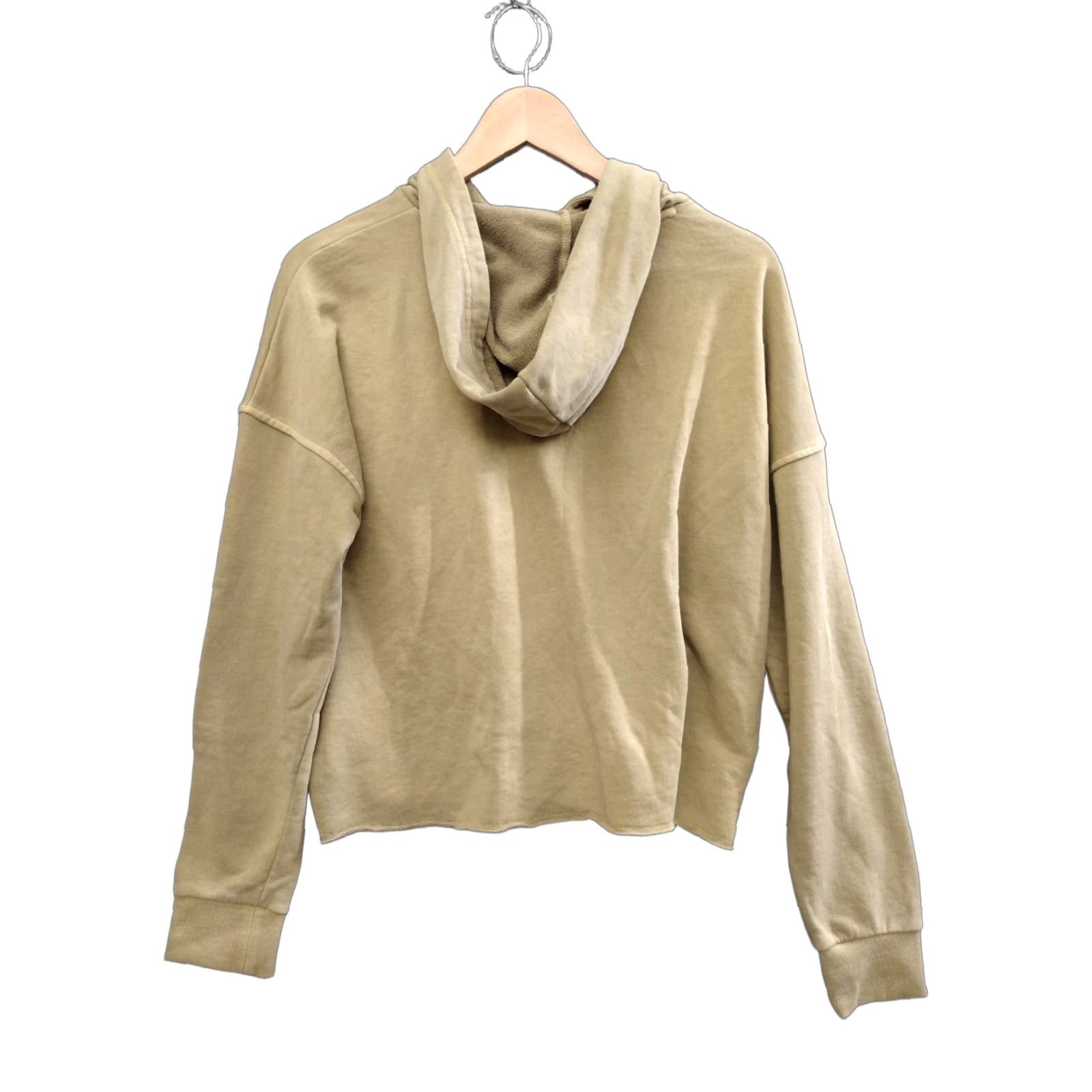 Vintage VINTAGE Sweatshirt Hoodie Women's XL Beige Knit Cropped Long Sleeve w/ Pocket Size XL / US 12-14 / IT 48-50 - 1 Thumbnail