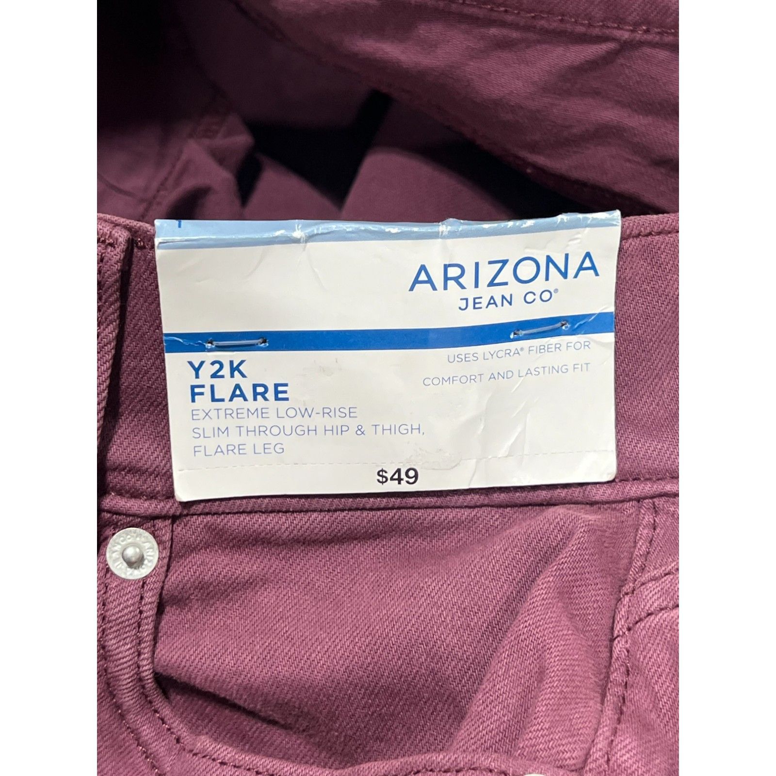Arizona Jean Co. Arizona - Women's Extreme Low-Rise Slim Fit Flare Pants - Eg Size 28" / US 6 / IT 42 - 10 Thumbnail