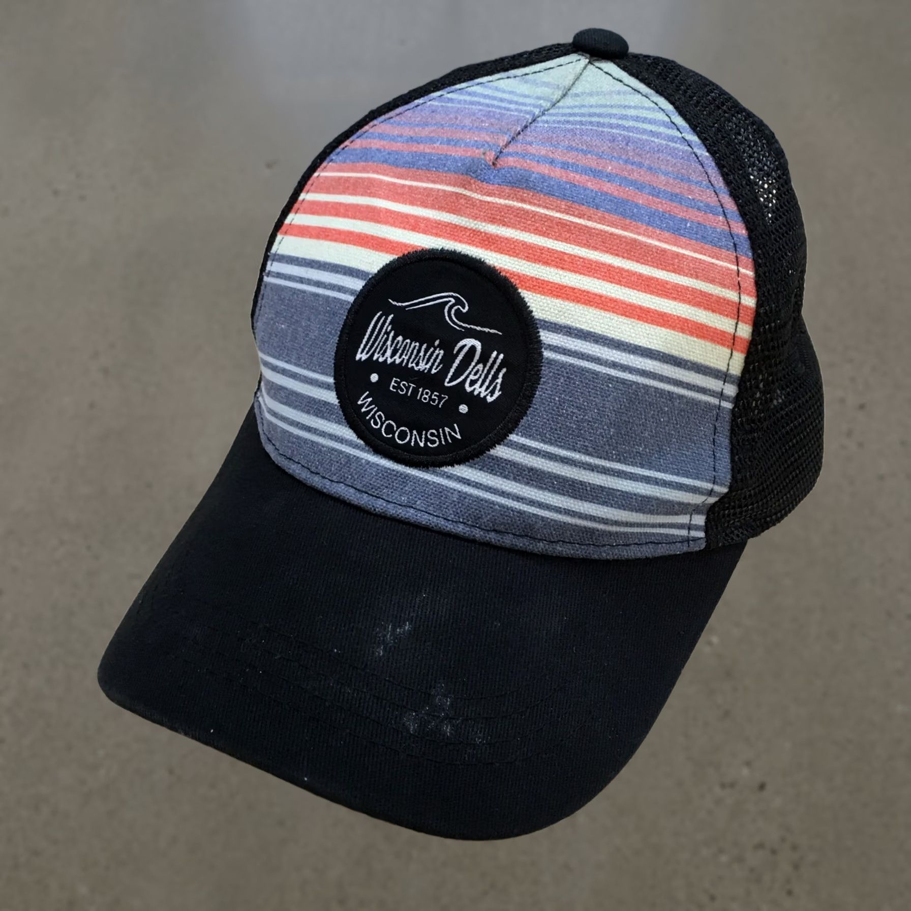 Logo 7 Wisconsin Dells Trucker Hat Men Black OS Adjustable Curved Brim Embroidered Logo Size ONE SIZE - 1 Thumbnail