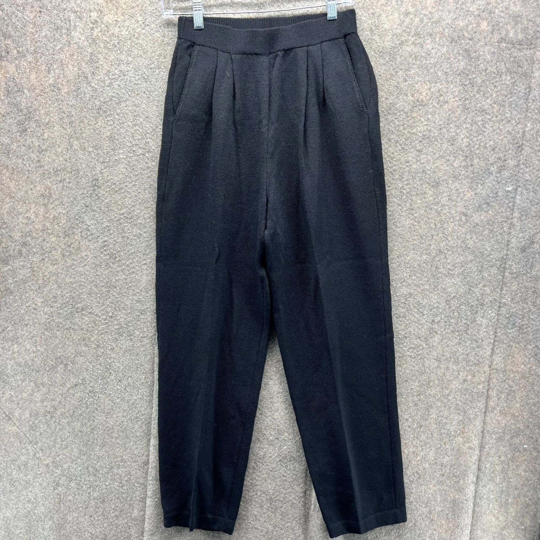 St. John St. John Collection Pants Womens 6 Black Knit High Waist Tapered Classic Wool Dress Pants Mens? Womens Size 28" / US 6 / IT 42 - 2 Thumbnail