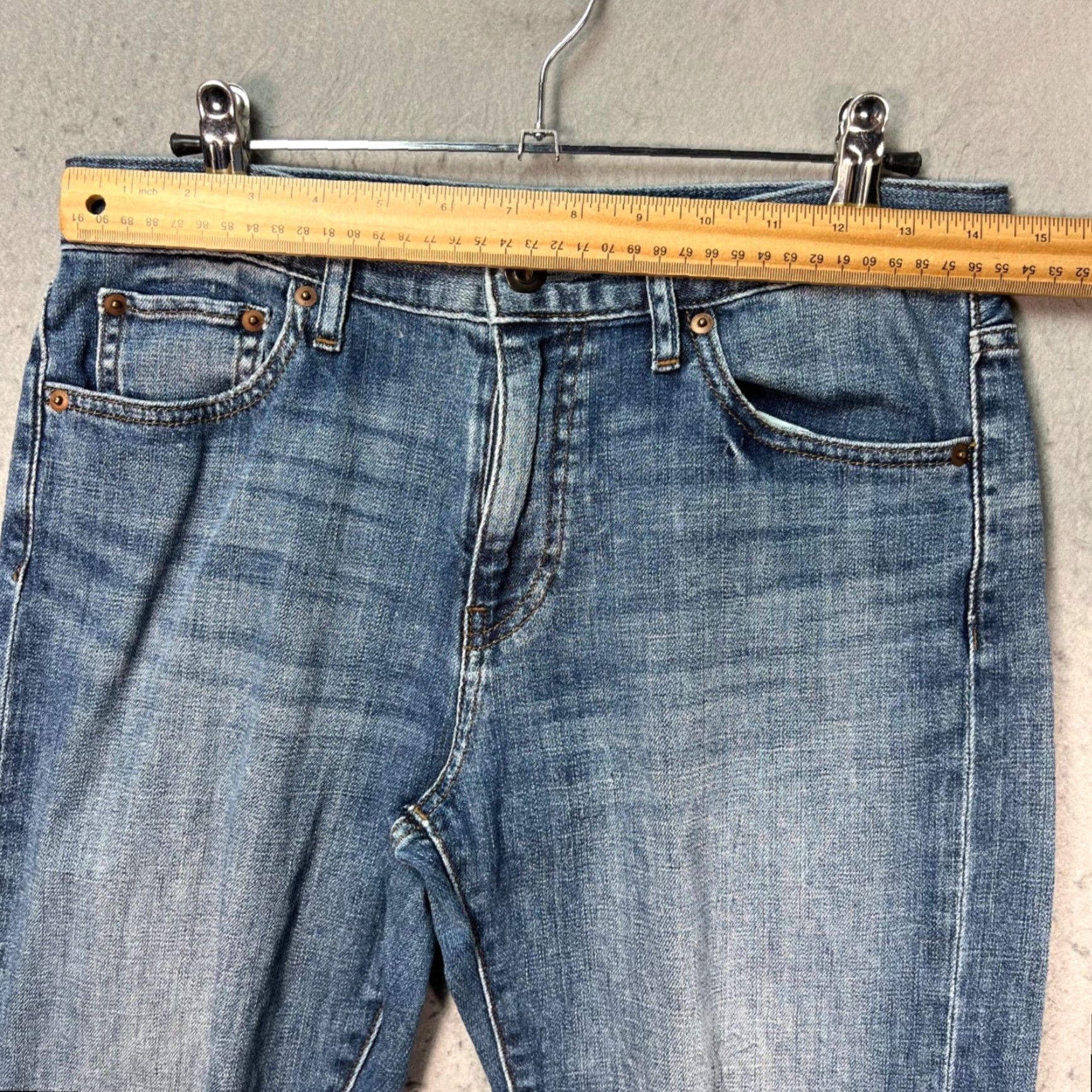 Uniqlo Uniqlo Womens Jeans 25 Slim Boyfriend Tapered Kaihara Denim Medium Wash blue 5-Pocket Mens Womens Girls Boys Size 42" / US 20 - 5 Thumbnail