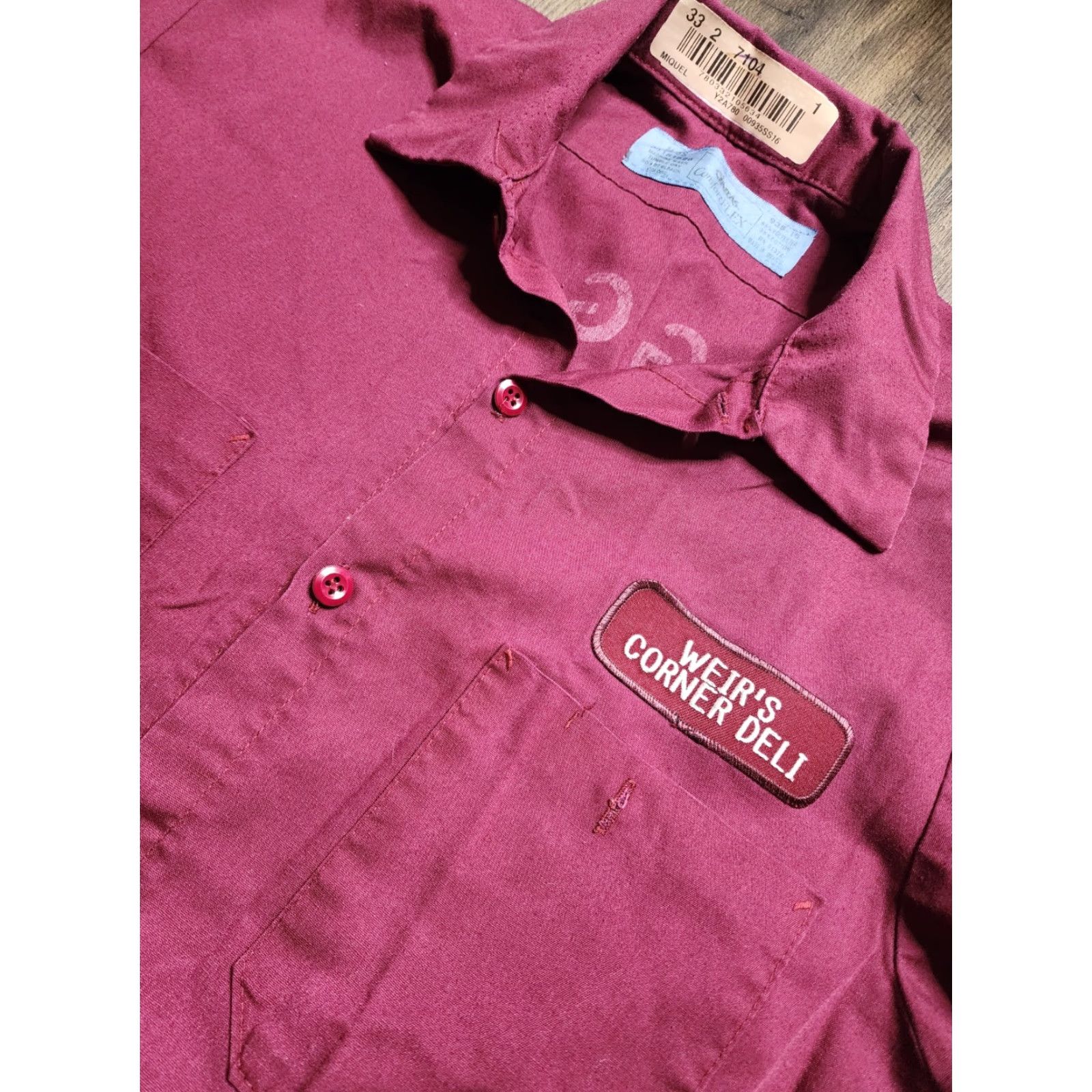 Vintage Vintage Cintas Mechanic Racing Polo Shirt Men M Burgundy 90s Deli Employee Nugget Nectar Ale Size US M / EU 48-50 / 2 - 2 Thumbnail