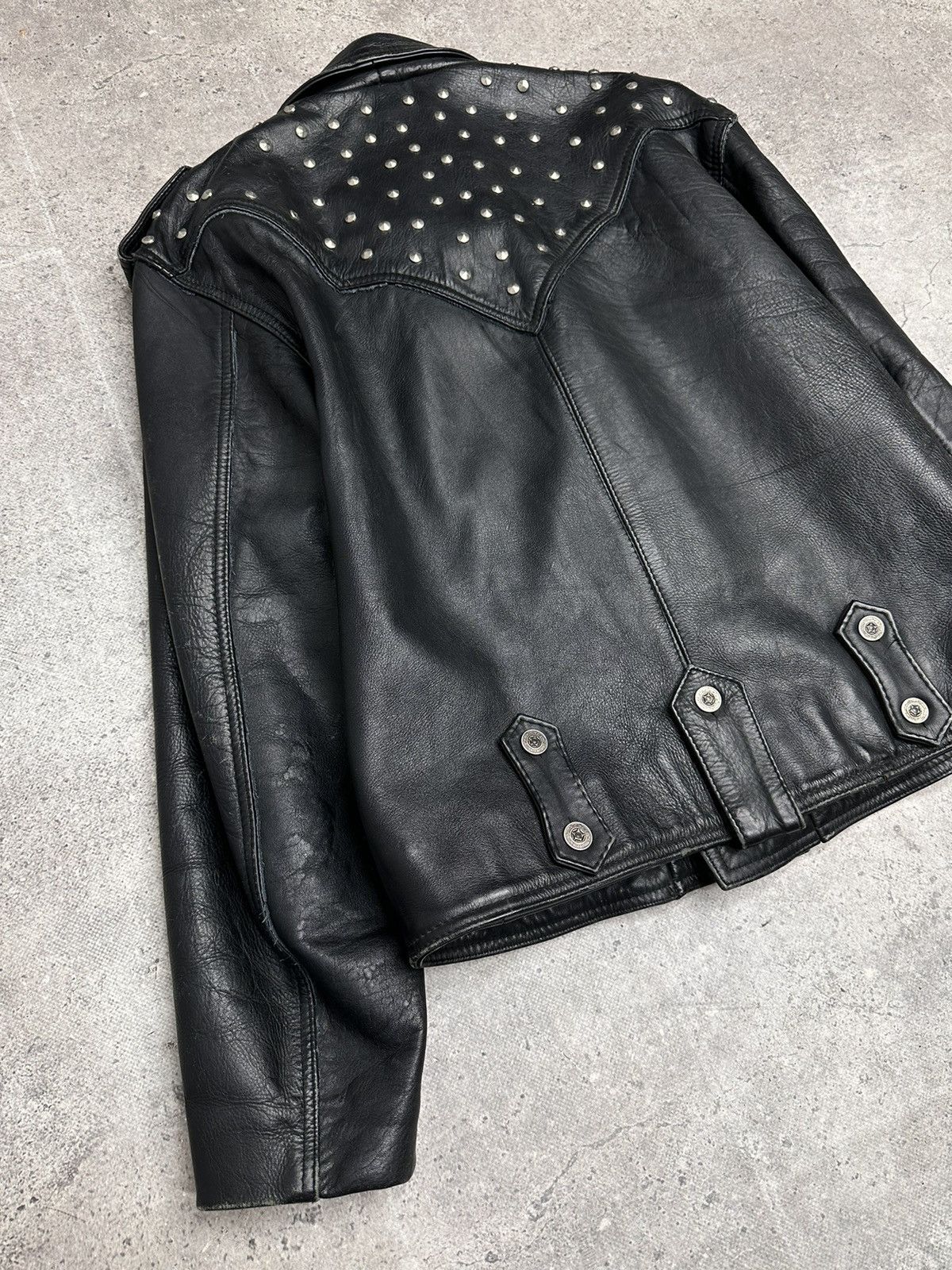 14th Addiction Vintage Leather Jacket Schott Racing Moto Y2K Avantgarde GOA Size US M / EU 48-50 / 2 - 5 Thumbnail
