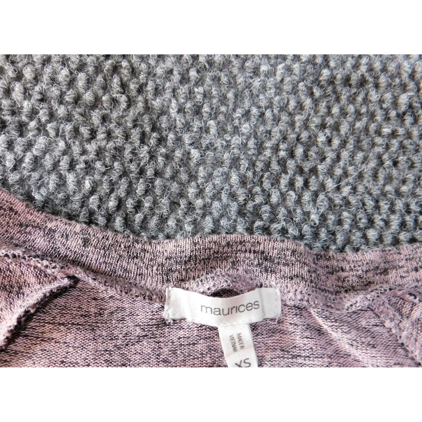 Vintage Maurices Blouse Shirt Womens XS Purple Round Neck Long Sleeve Rayon Spandex Knit Stretch Casual Size XS / US 0-2 / IT 36-38 - 4 Thumbnail