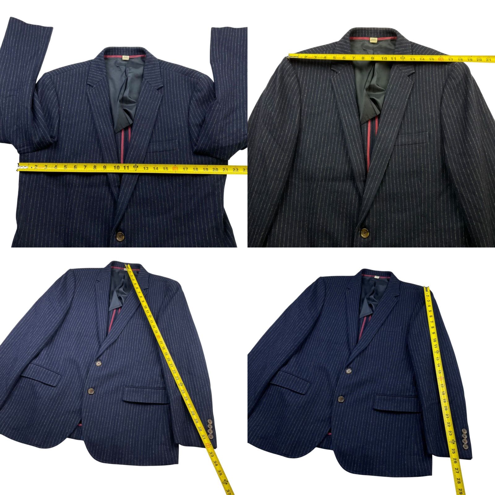 J.Crew J.Crew Blazer Men’s 100% Wool Thick Flannel Navy Railroad Stripe 2-Button 44R Jacket/Coat Regular Adult Mens Size 44R - 8 Thumbnail