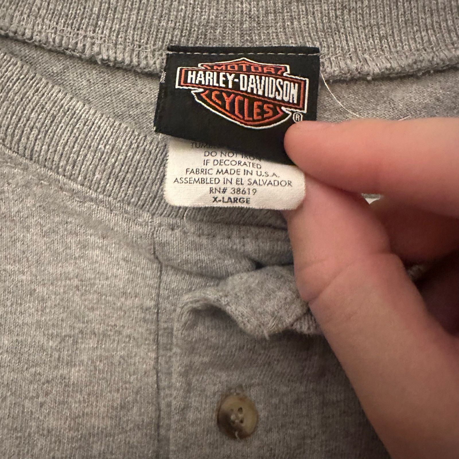 Harley Davidson Vintage Henley Harley Davidson shirt long sleeve Denver Size US XL / EU 56 / 4 - 4 Thumbnail