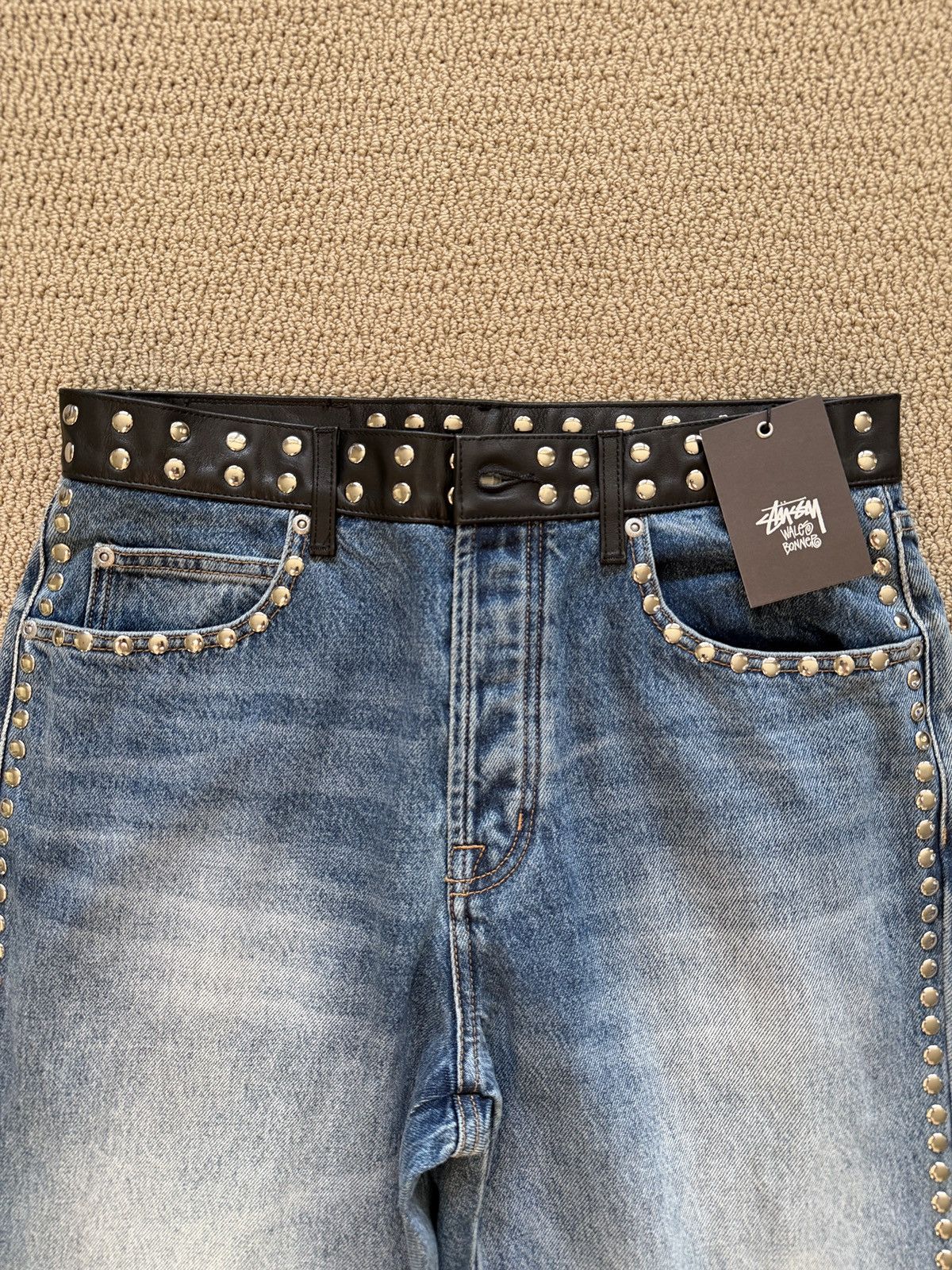 Stussy × Wales Bonner Stussy x Wales Bonner Denim Studded Jeans Size US 32 / EU 48 - 2 Thumbnail