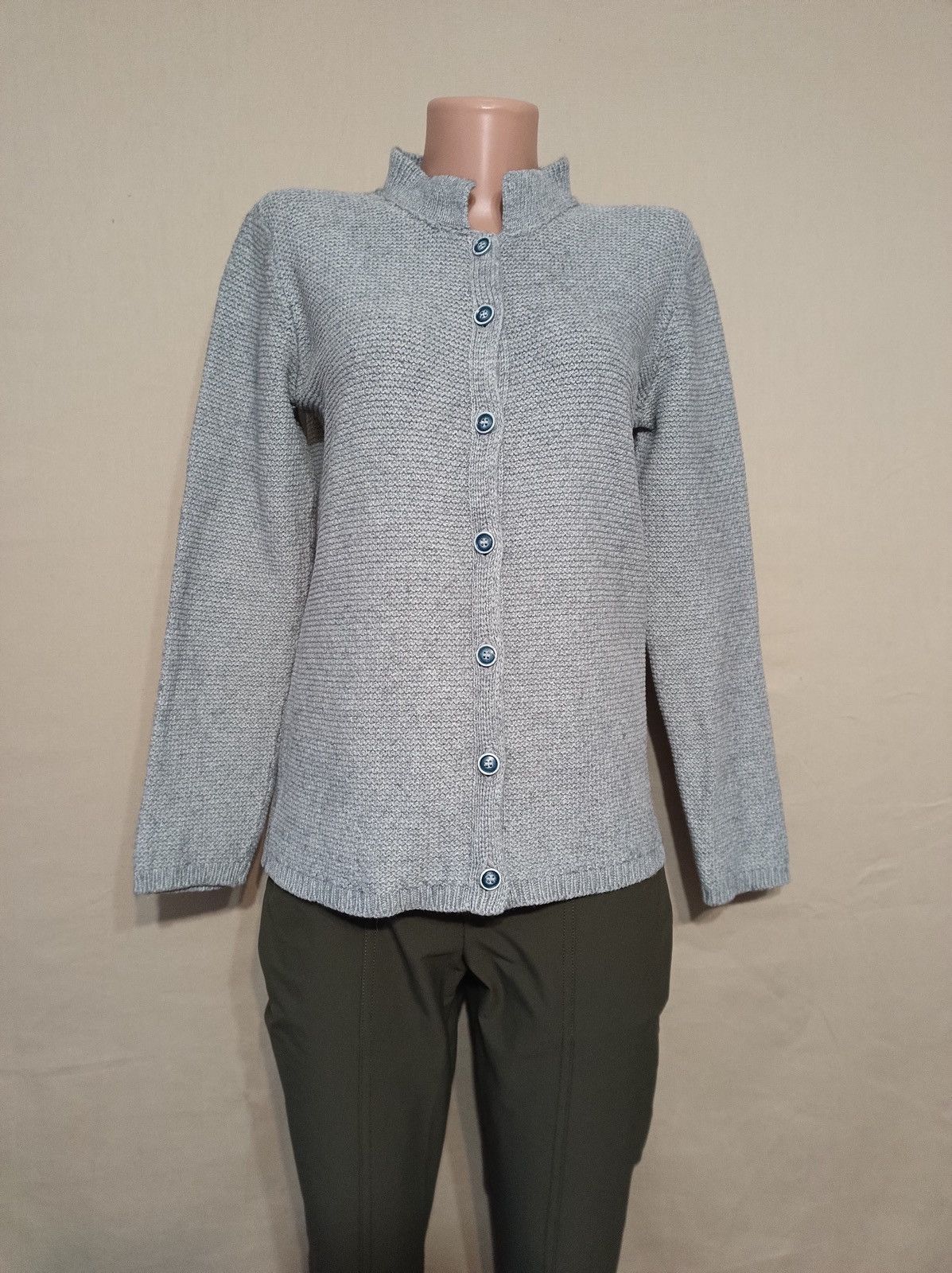 Inis Meain INIS MEAIN Grey Cotton Silk Knit Cardigan Sweater XL Size XL / US 12-14 / IT 48-50 - 2 Thumbnail