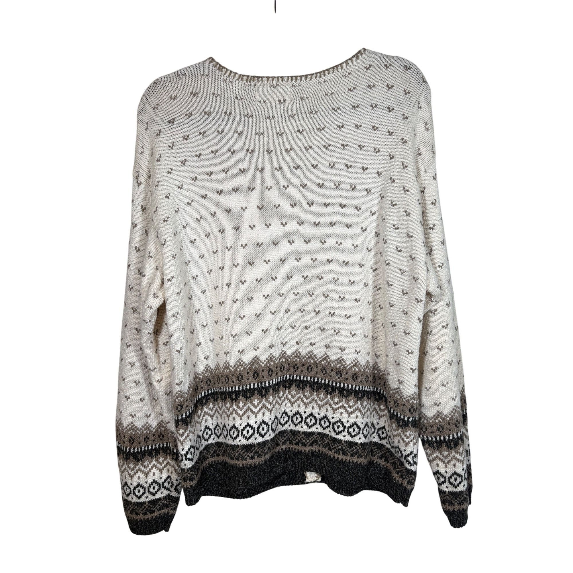 Eddie Bauer Eddie Bauer Women Fair Isle Cardigan Sweater Beige Brown L Q Size L / US 10 / IT 46 - 6 Thumbnail