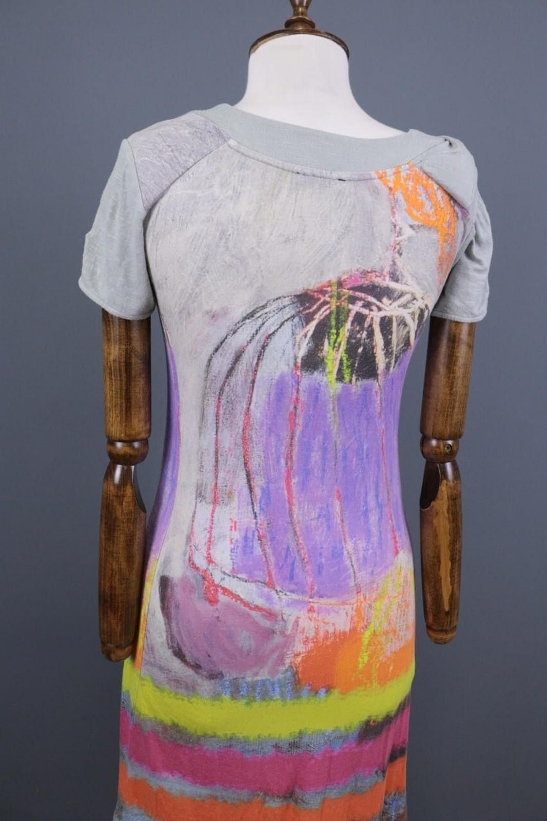 Designer Aventures des Toiles Multicolor Abstract A-Line Dress 36 Size M / US 6-8 / IT 42-44 - 11 Thumbnail