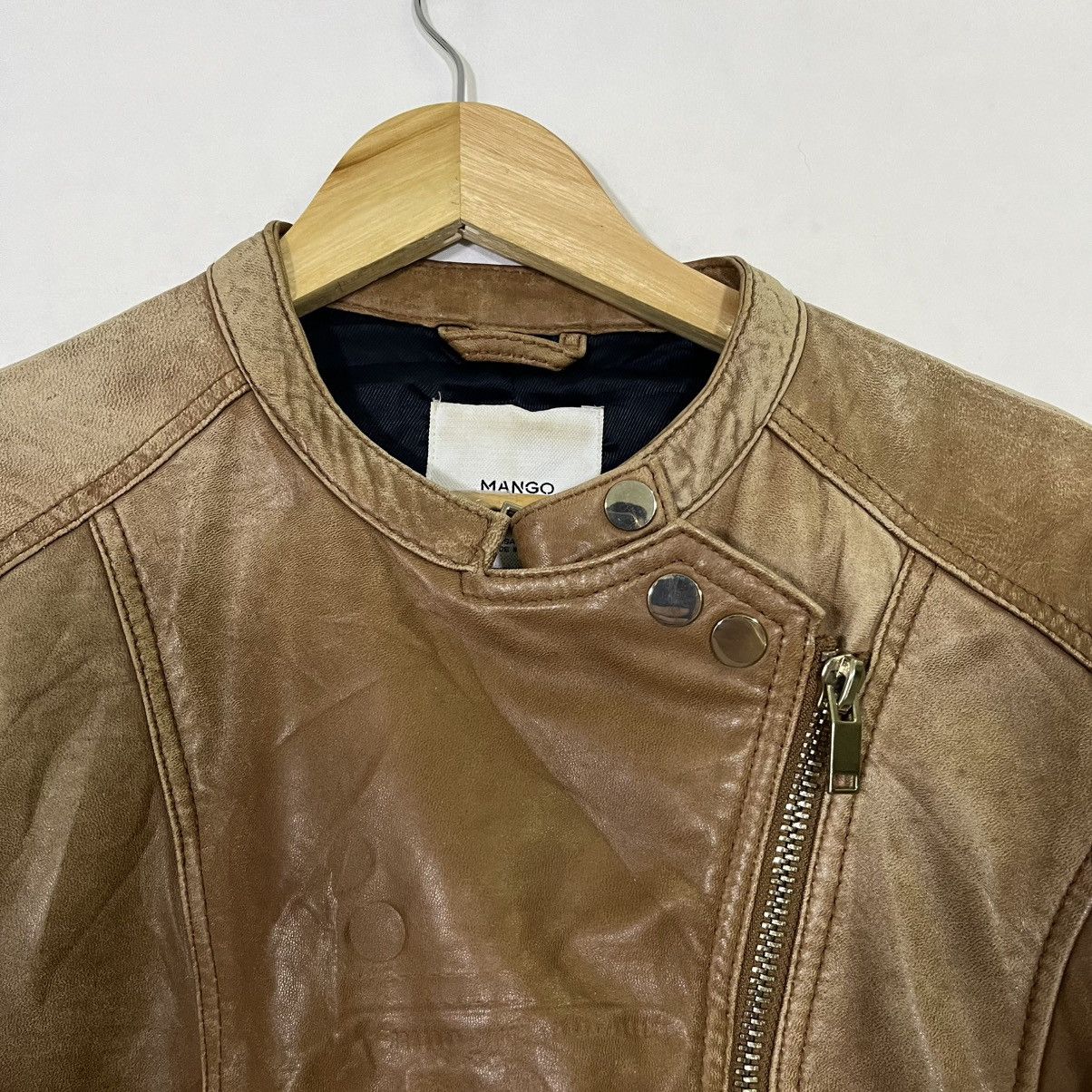 If Six Was Nine MANGO SHEEP GENUINE LEATHER DOUBLE COLLAR BIKER JACKET Size S / US 4 / IT 40 - 4 Thumbnail