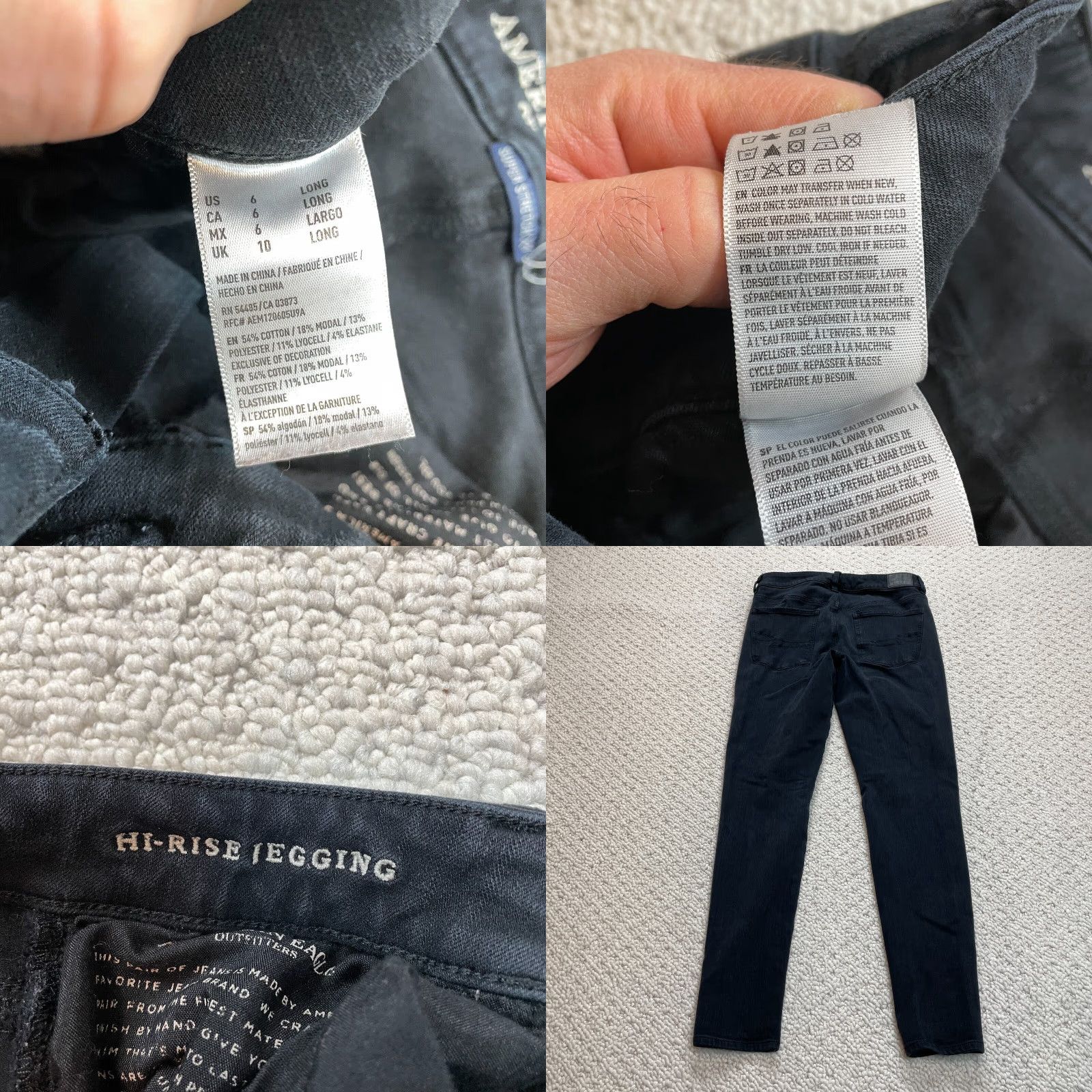 American Eagle Outfitters American Eagle Jeans Womens 6 Super Stretch High Rise Jegging Black Long Denim Size 28" / US 6 / IT 42 - 8 Thumbnail