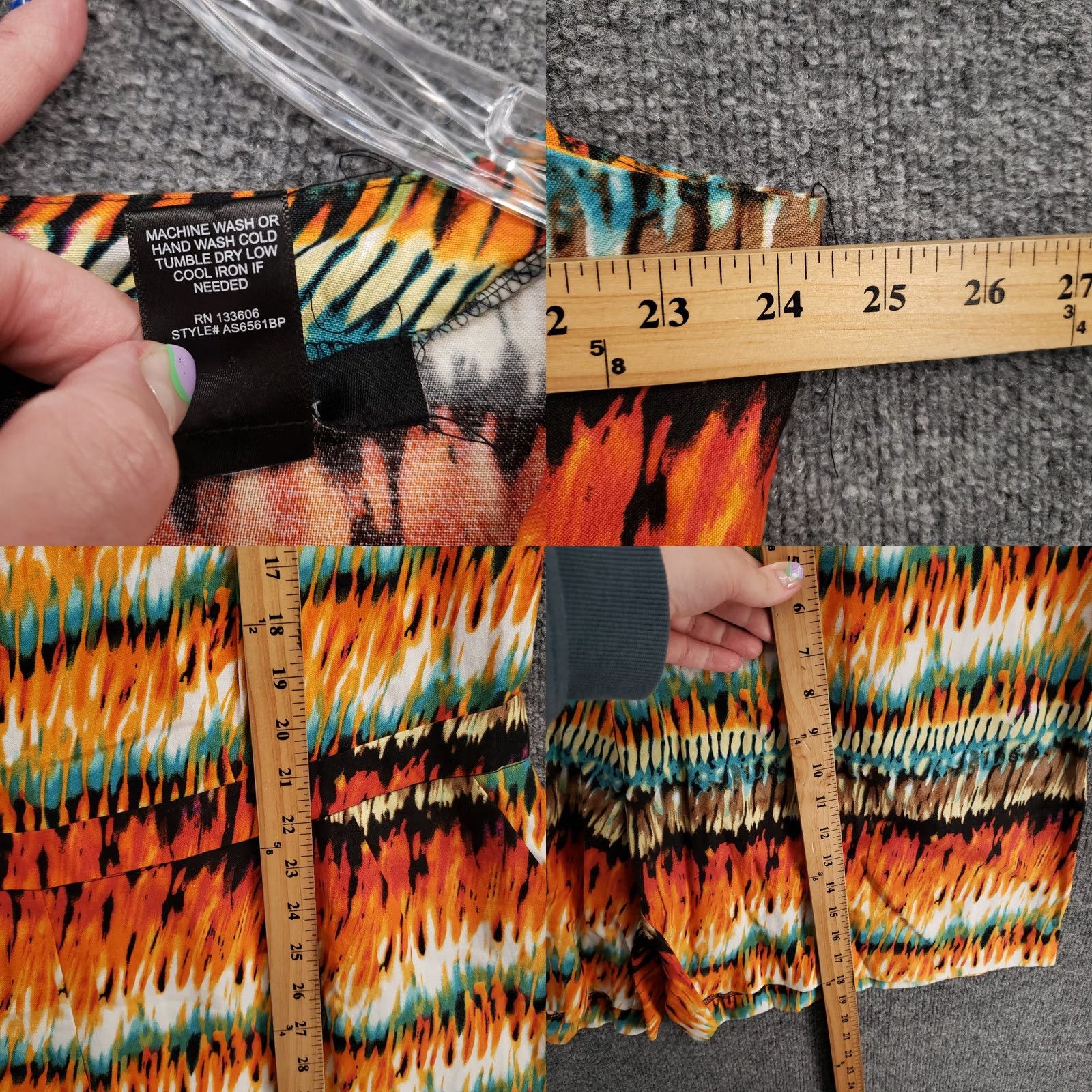 Vintage Ashley Stewart Romper Womens 20 Plus Orange Linen Blend V Neck Abstract Print Size 42" / US 20 - 8 Thumbnail
