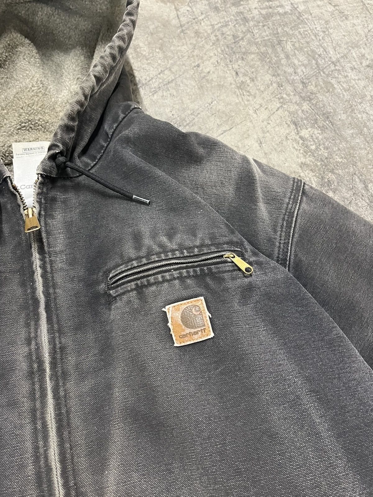 Carhartt × Vintage Carhartt sun faded Detroit style hooded Sherpa lined jacket Size US XXL / EU 58 / 5 - 7 Thumbnail
