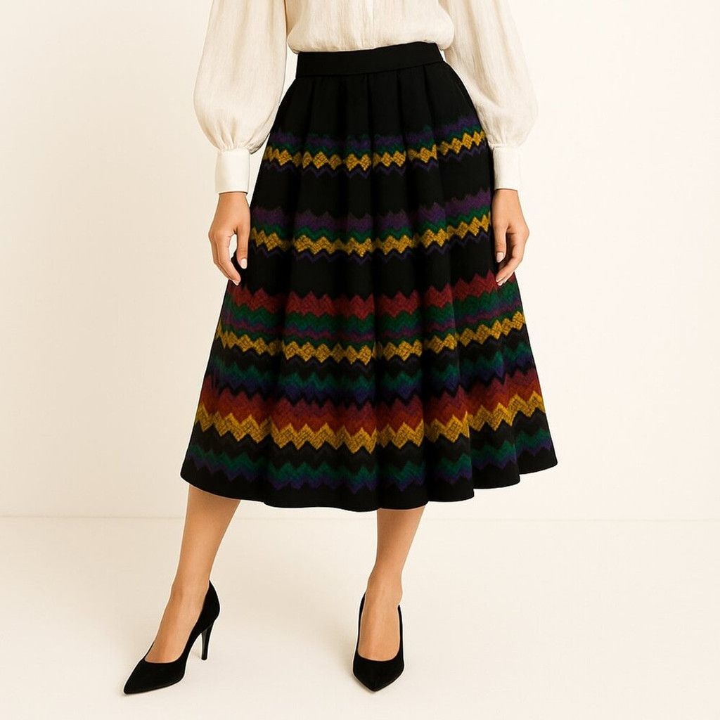Nina Ricci NINA RICCI Boutique Paris VTG Wool Academia Boho EU 38 / M Size 32" / US 10 / IT 46 - 2 Thumbnail