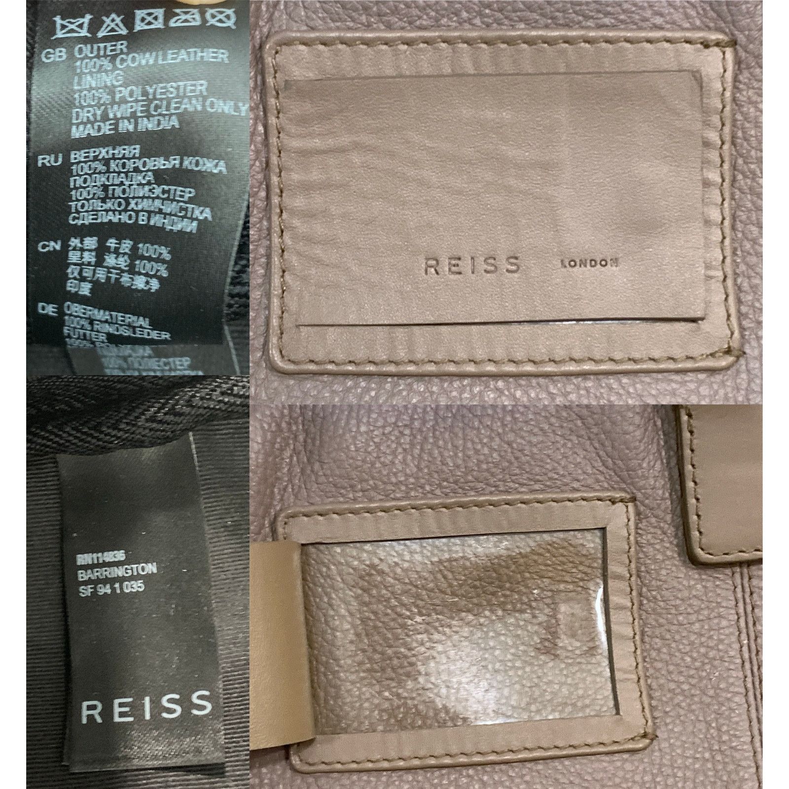 Reiss Reiss "Barrington" Taupe Leather Overnight Bag | Attache Size ONE SIZE - 8 Thumbnail