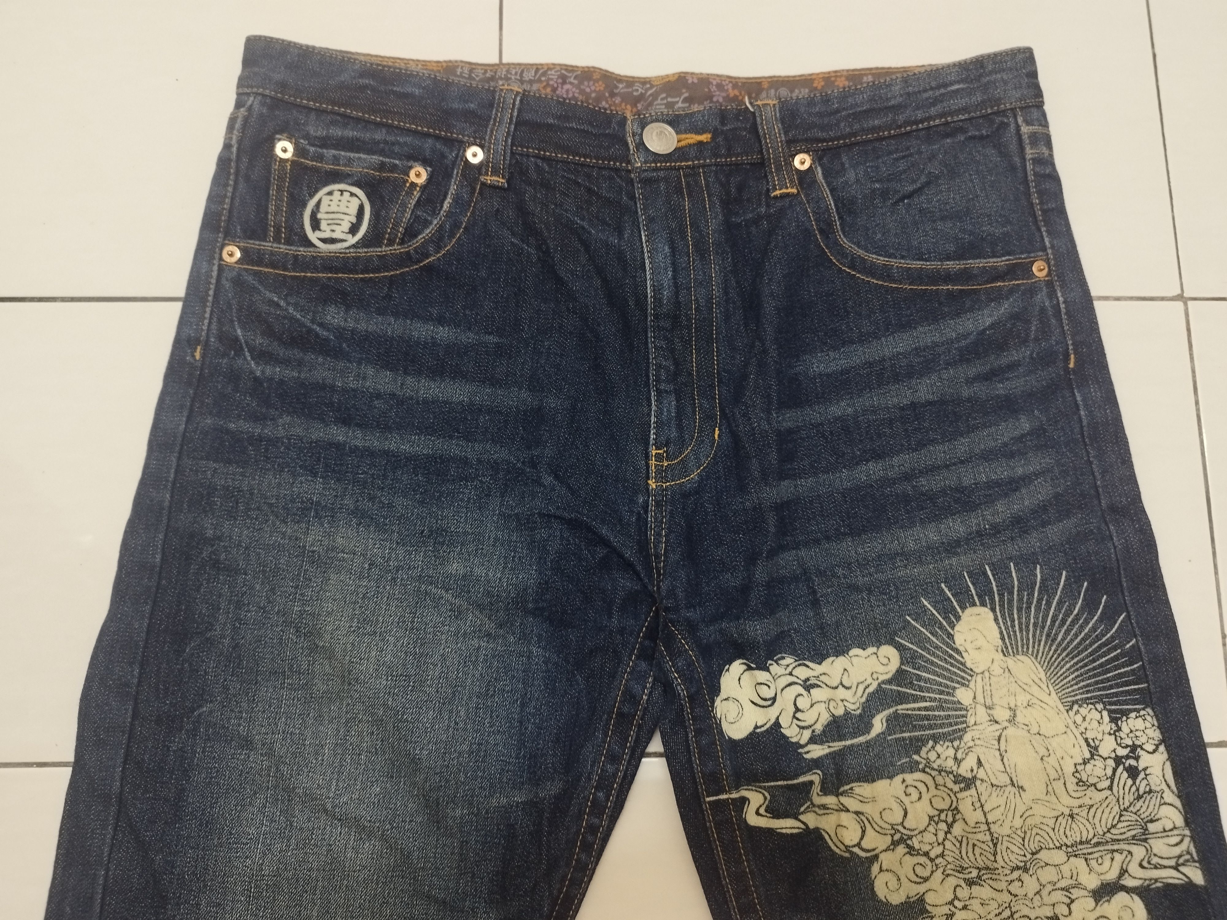 Japanese Brand 💥Buddha Design Jeans💥 Size US 38 / EU 54 - 4 Thumbnail
