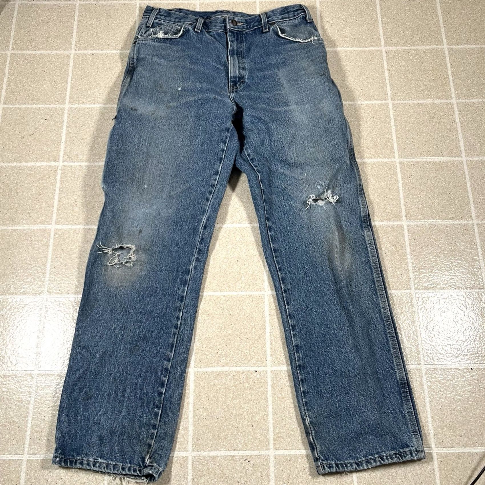 Dickies Dickies Jeans Baggy Loose Fit Denim Distressed 30x32 Blue Men Regular Wide-Leg Y2K Distressed Jeans Size US 30 / EU 46 - 4 Thumbnail