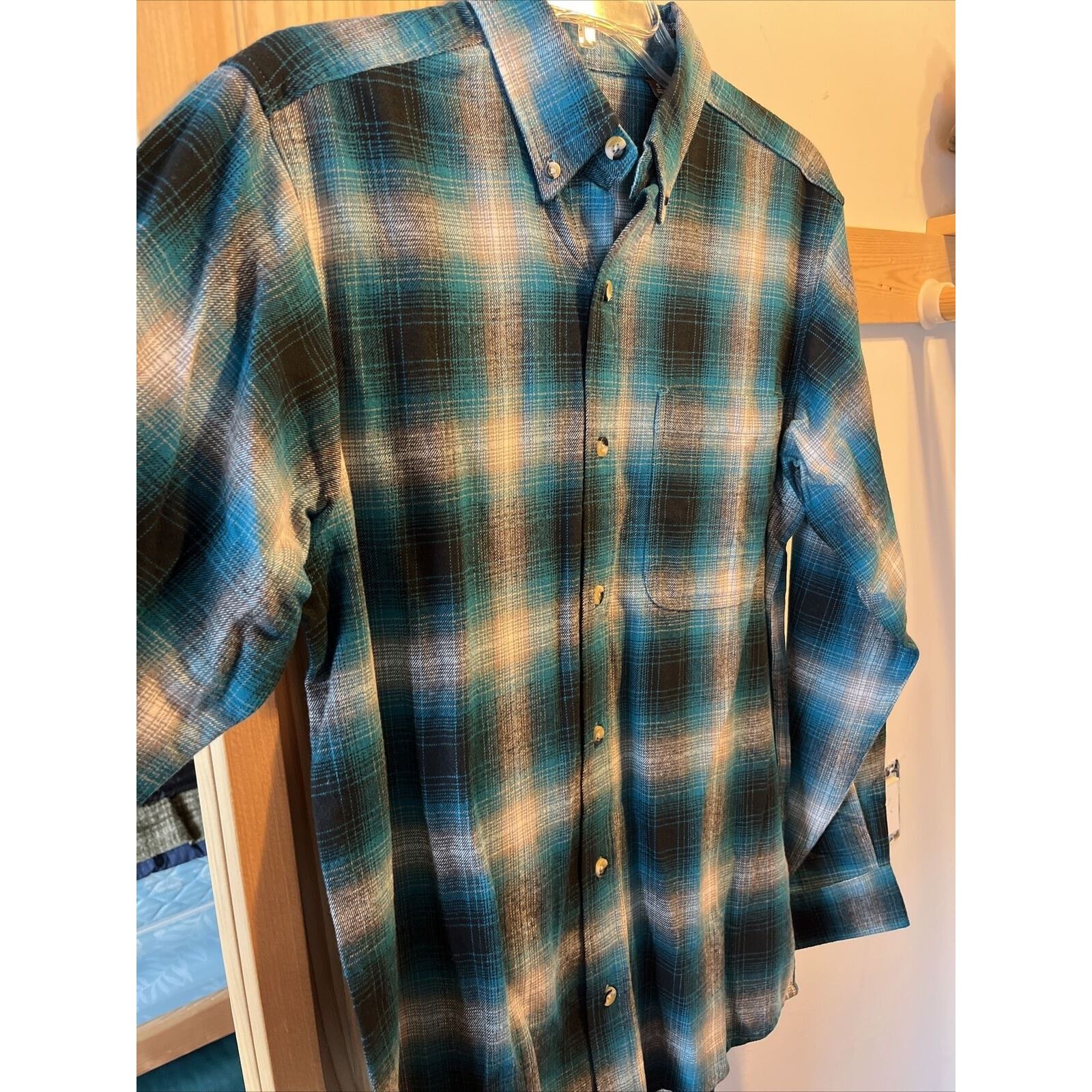 Other Hobbs Creek Mens S Blue Plaid LS Button Cotton Flannel Shirt Size US S / EU 44-46 / 1 - 4 Thumbnail