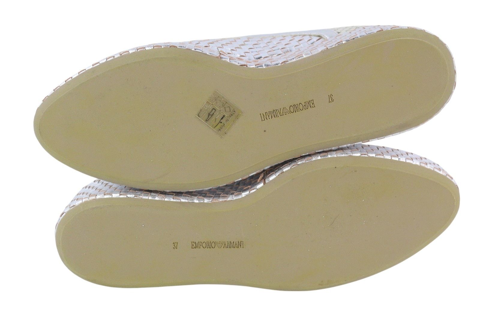 Emporio Armani X3C140 EU37 Shiny Silver Braded 84797 Size US 6 / IT 36 - 7 Thumbnail