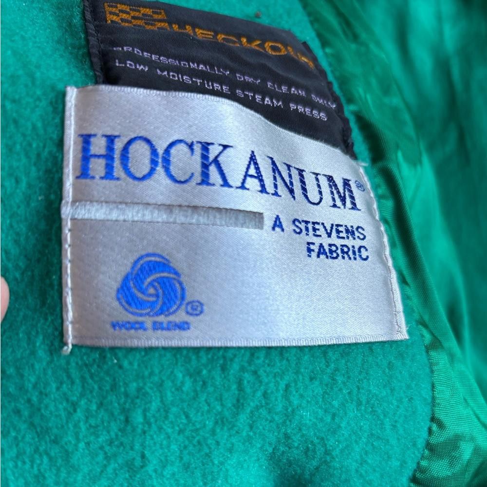 Designer Vintage Hockanum A Stevens Fabric green Wool Coat Size XXL / US 16-18 / IT 52-54 - 4 Thumbnail