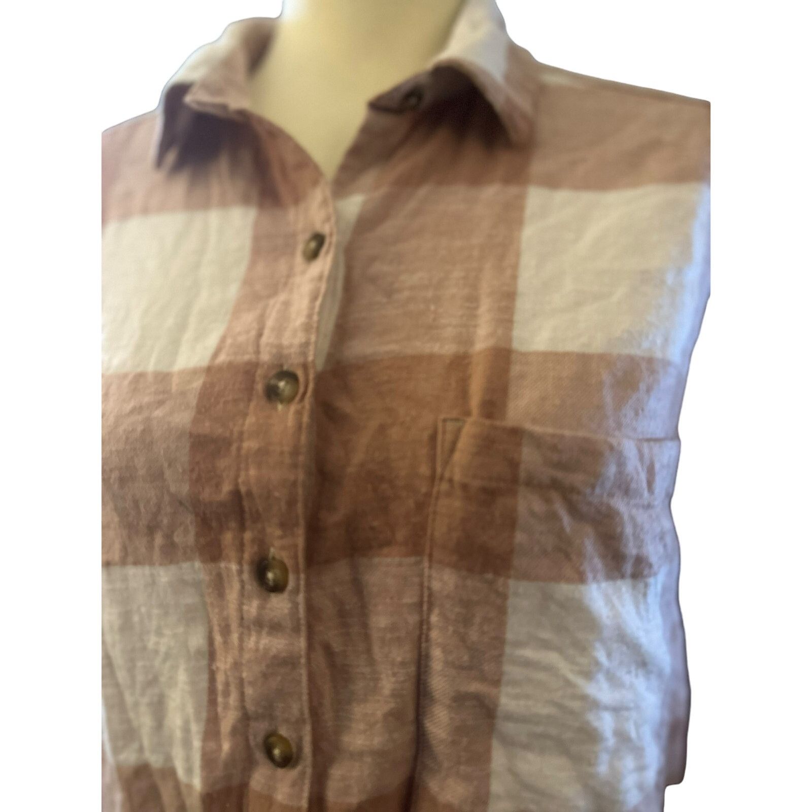 Billabong Billabong Women's Flannel Shirt Peach/White, Size Medium Size M / US 6-8 / IT 42-44 - 2 Thumbnail