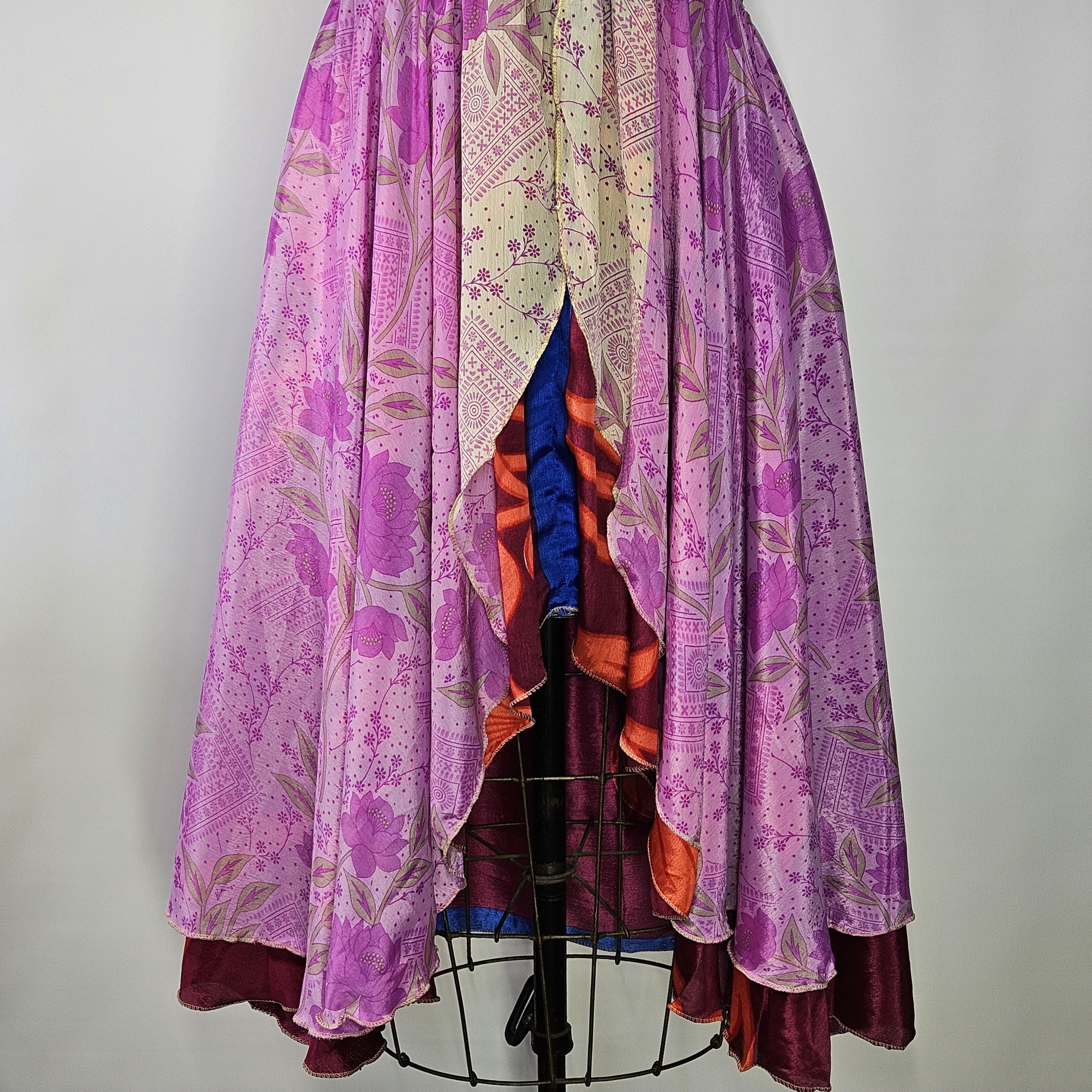 Other Sari Silk OS S/M/L NEW Dress Skirt Recycled Handcrafted Size ONE SIZE - 7 Thumbnail