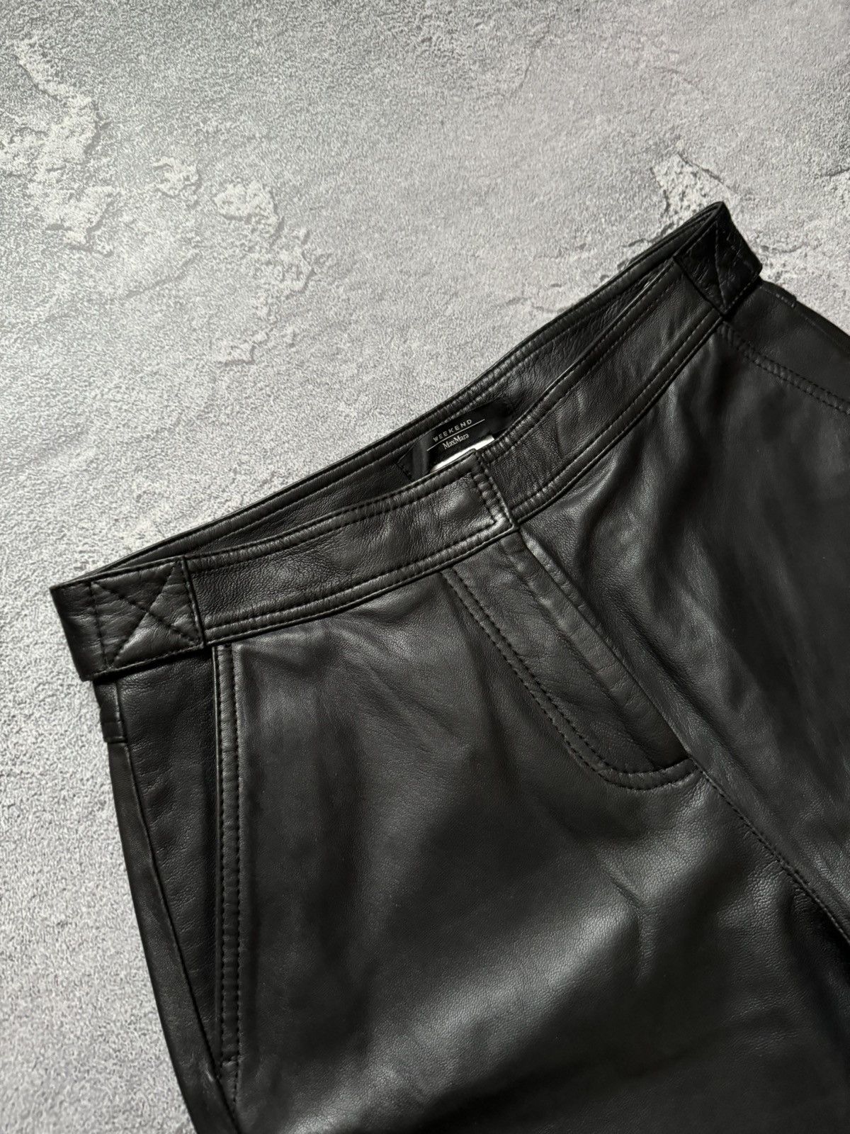 Designer × Max Mara × Weekend Max Mara Weekend Max Mara USA6/FB38/GB8 leather pant trouser chino Size 28" / US 6 / IT 42 - 5 Thumbnail