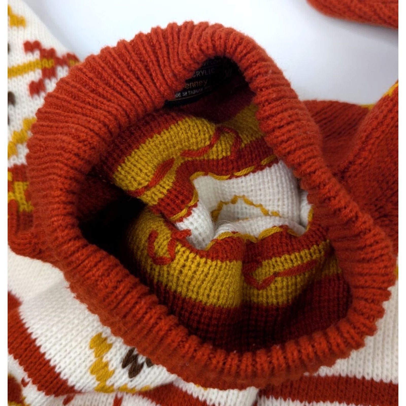 Vintage VINTAGE J. C. Penney Men’s XL Nordic Fair Isle Sweater Rust Orange Mock Neck Pullover Skiing Knits Womens Mens Boys Girls Size US XL / EU 56 / 4 - 7 Thumbnail