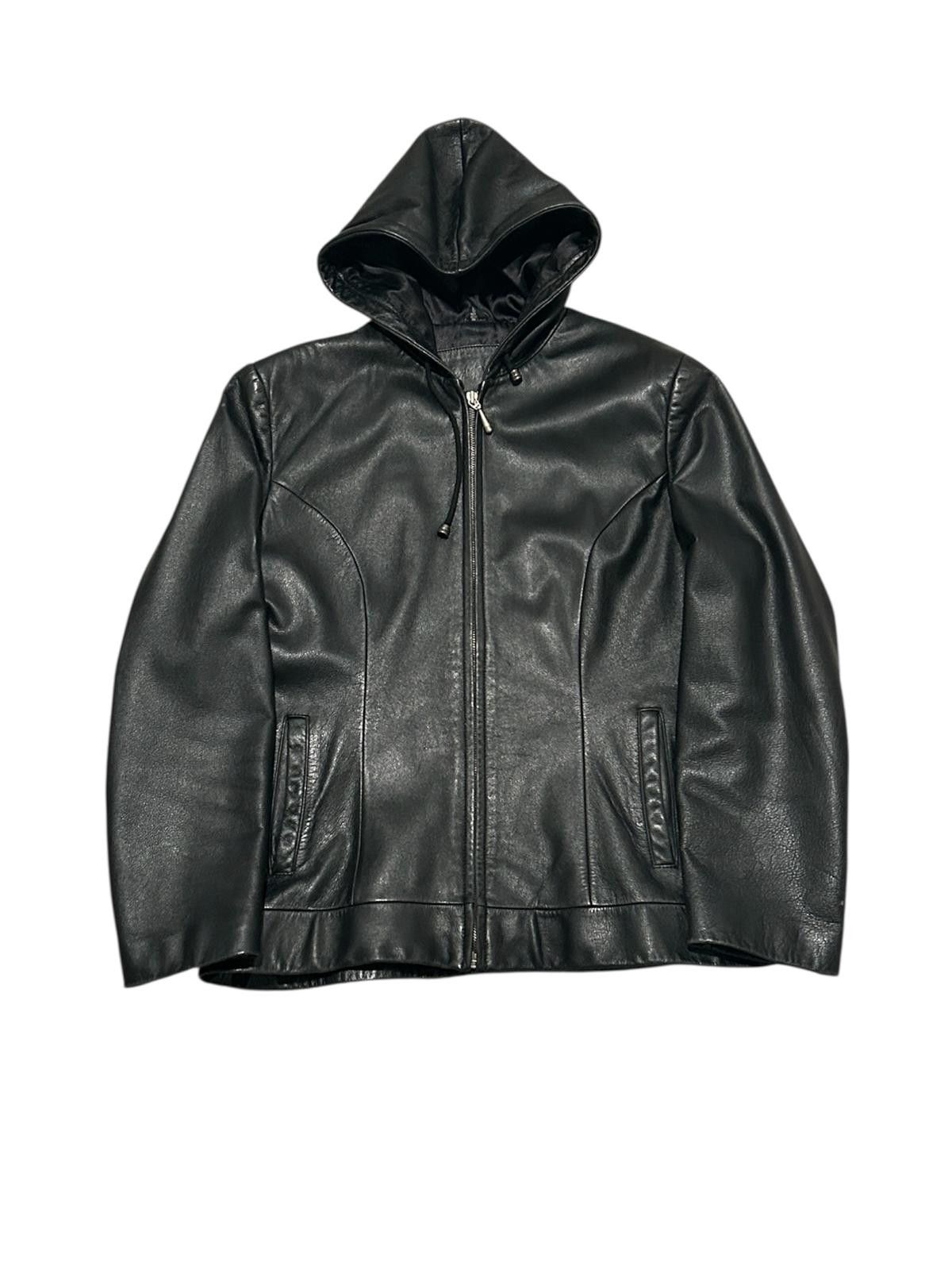 Other Vintage Black Lambskin Leather Hooded Jacket - Large Men's Size US L / EU 52-54 / 3 - 1 Thumbnail