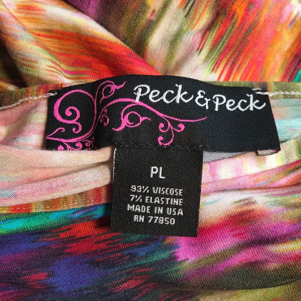 Other Peck & Peck Abstract Round Neck 3/4 Sleeve Women Blouse PL Size L / US 10 / IT 46 - 3 Thumbnail