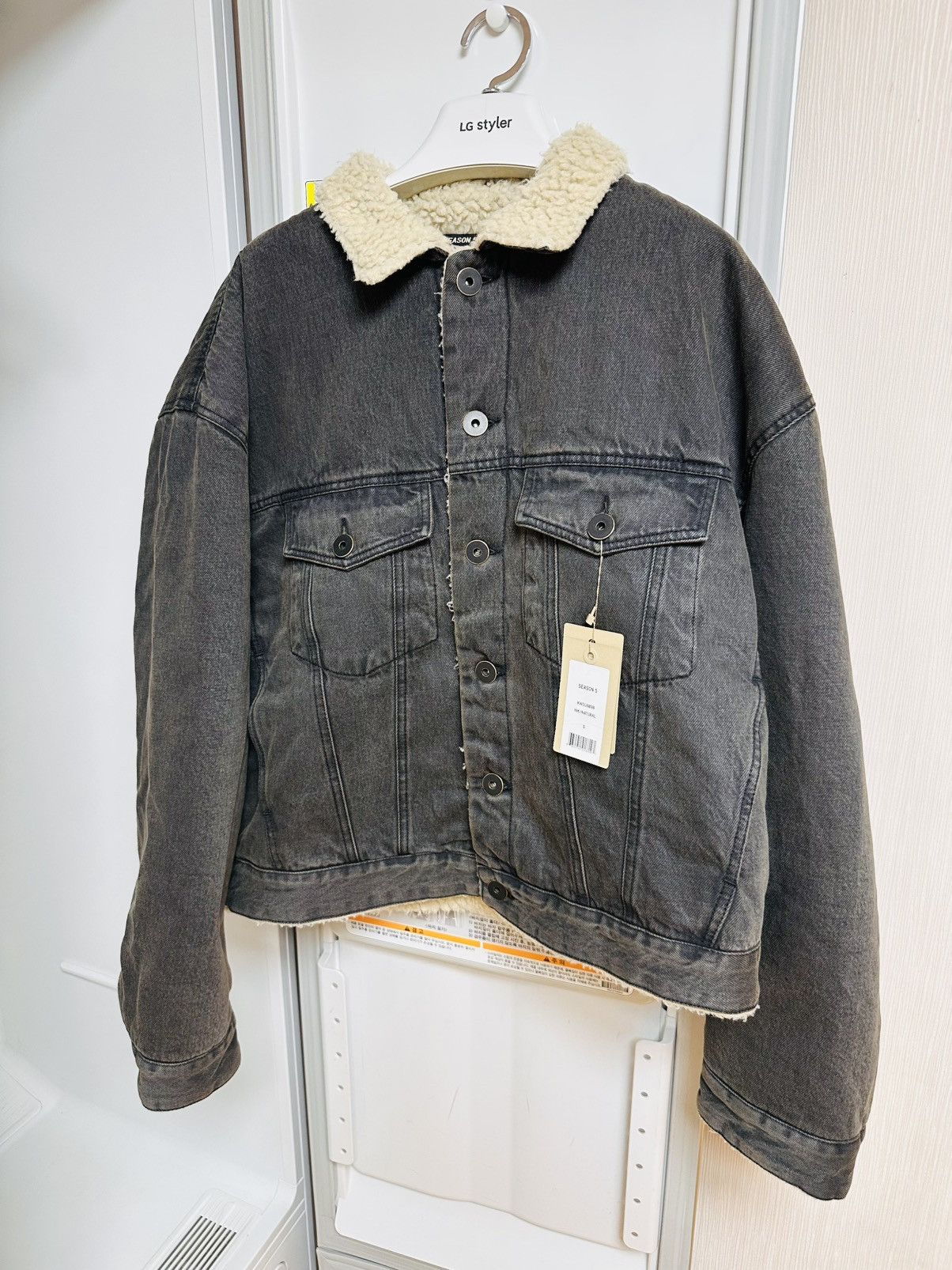 YEEZY SEASON 5 sherpa denim jacket ink