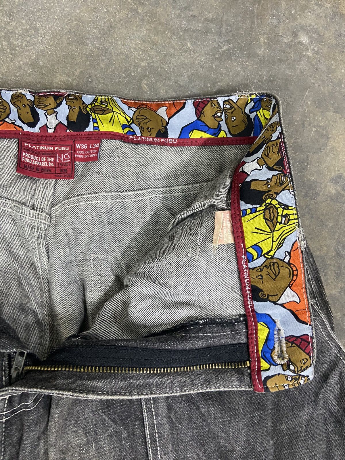Fubu 🔥 Vintage y2k Fubu Platinum jeans Embroidery back hit Size US 36 / EU 52 - 19 Thumbnail