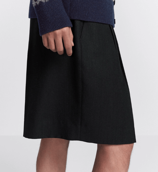 Dior o1w1db11225 493C51 Wide-Leg Bermuda Short in Black Size US 32 / EU 48 - 7 Thumbnail