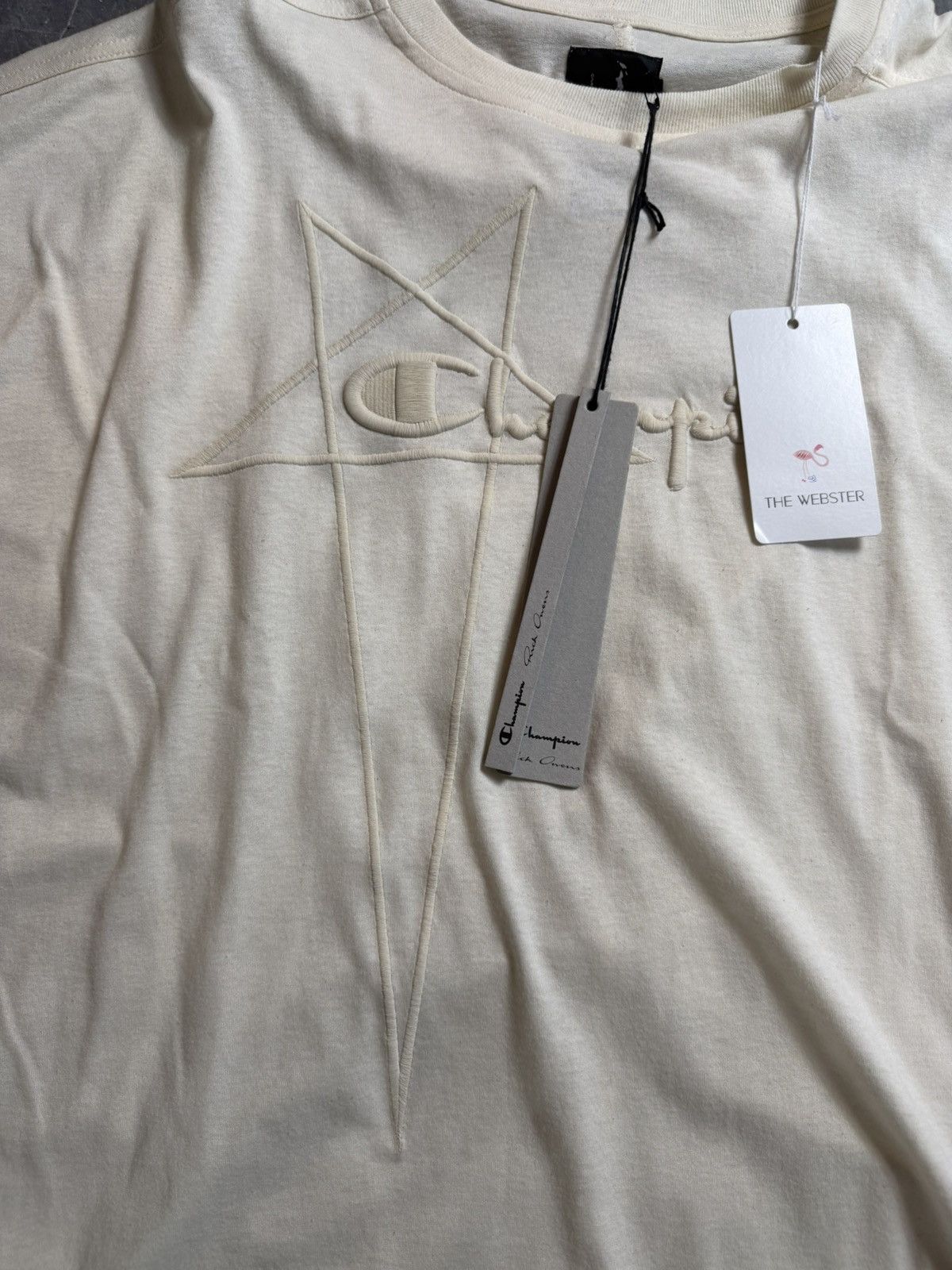 Champion × Rick Owens Rick Owens Champion Pentagram Logo Oversized T-Shirt Size US XXL / EU 58 / 5 - 2 Thumbnail