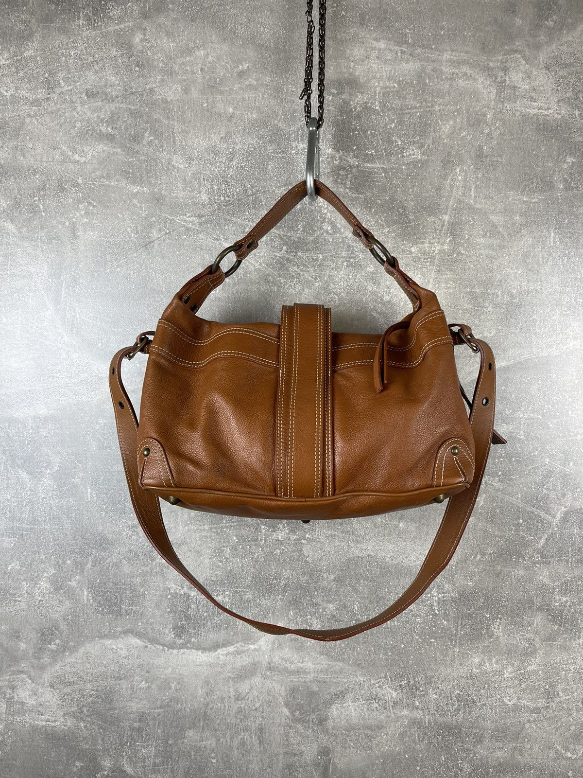 Just Cavalli × Roberto Cavalli × Vintage Just Cavalli Vintage Leather Shoulder Logo Buckle Bag Size ONE SIZE - 8 Thumbnail