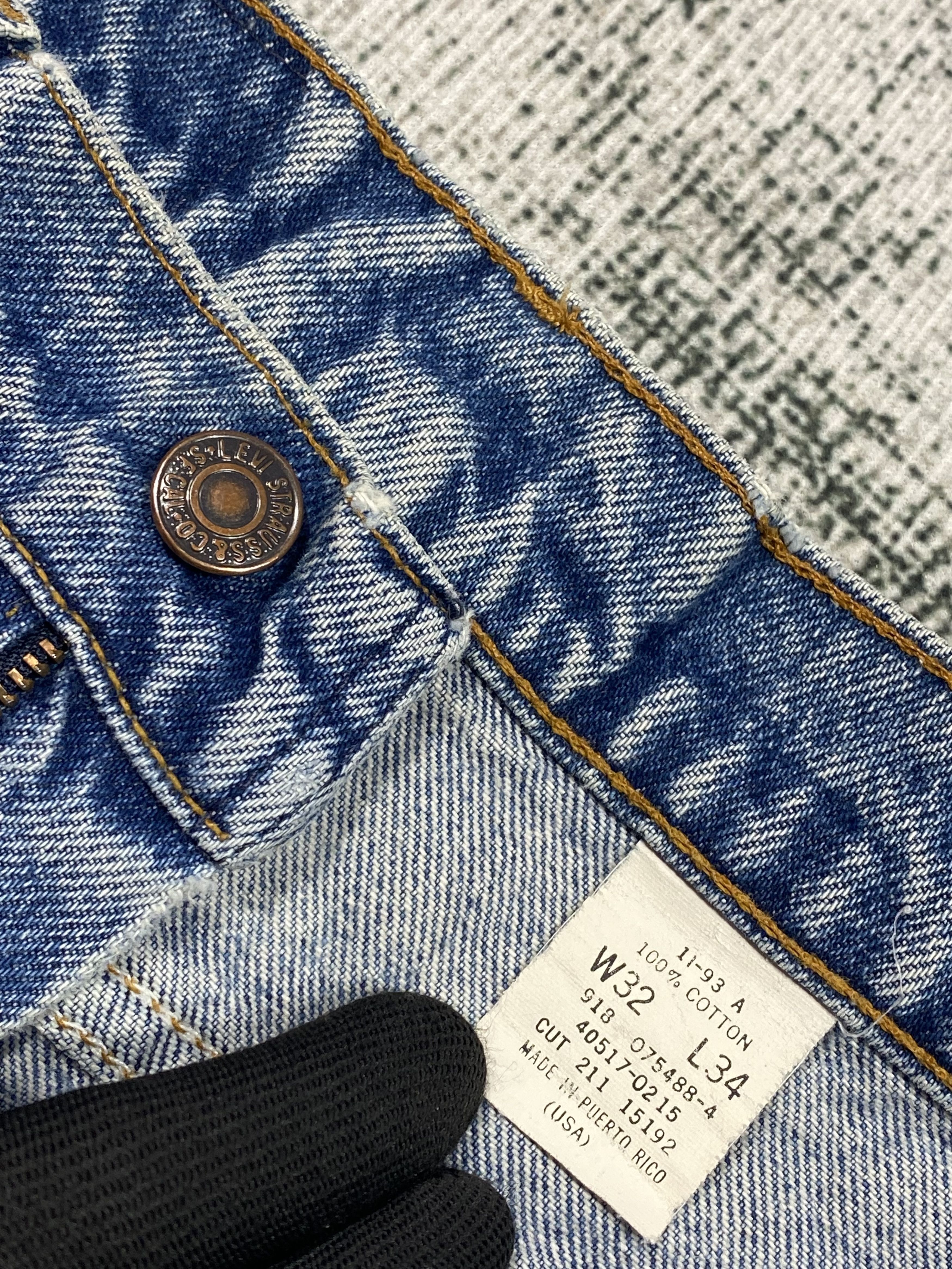 Levi's RARE🔥Levis 517 Jeans Bootcut Blue Distressed Orange Tab Size US 31 - 7 Thumbnail