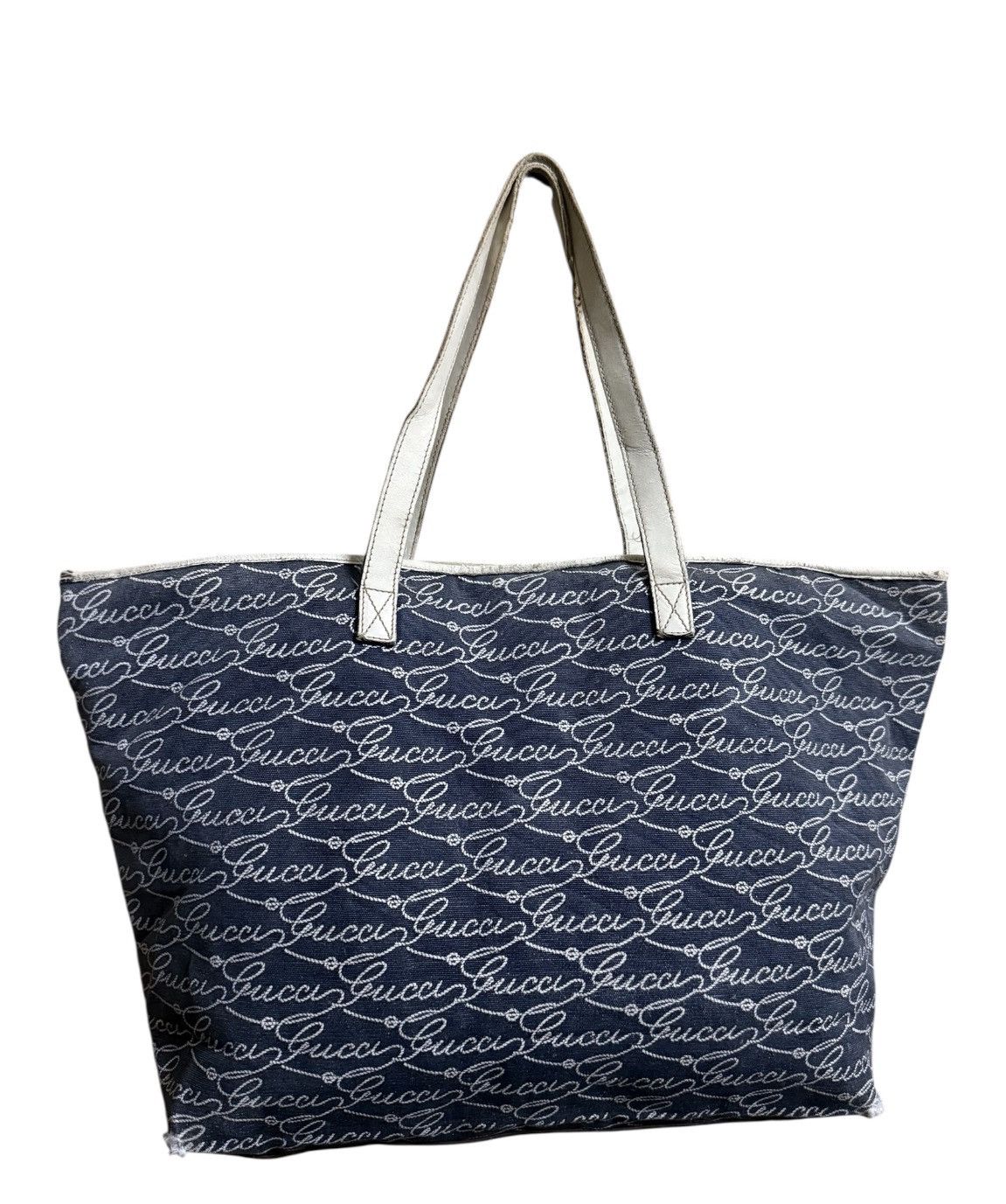 Gucci Gucci Totes Bag GG Monogram Denim Leather Size ONE SIZE - 2 Thumbnail