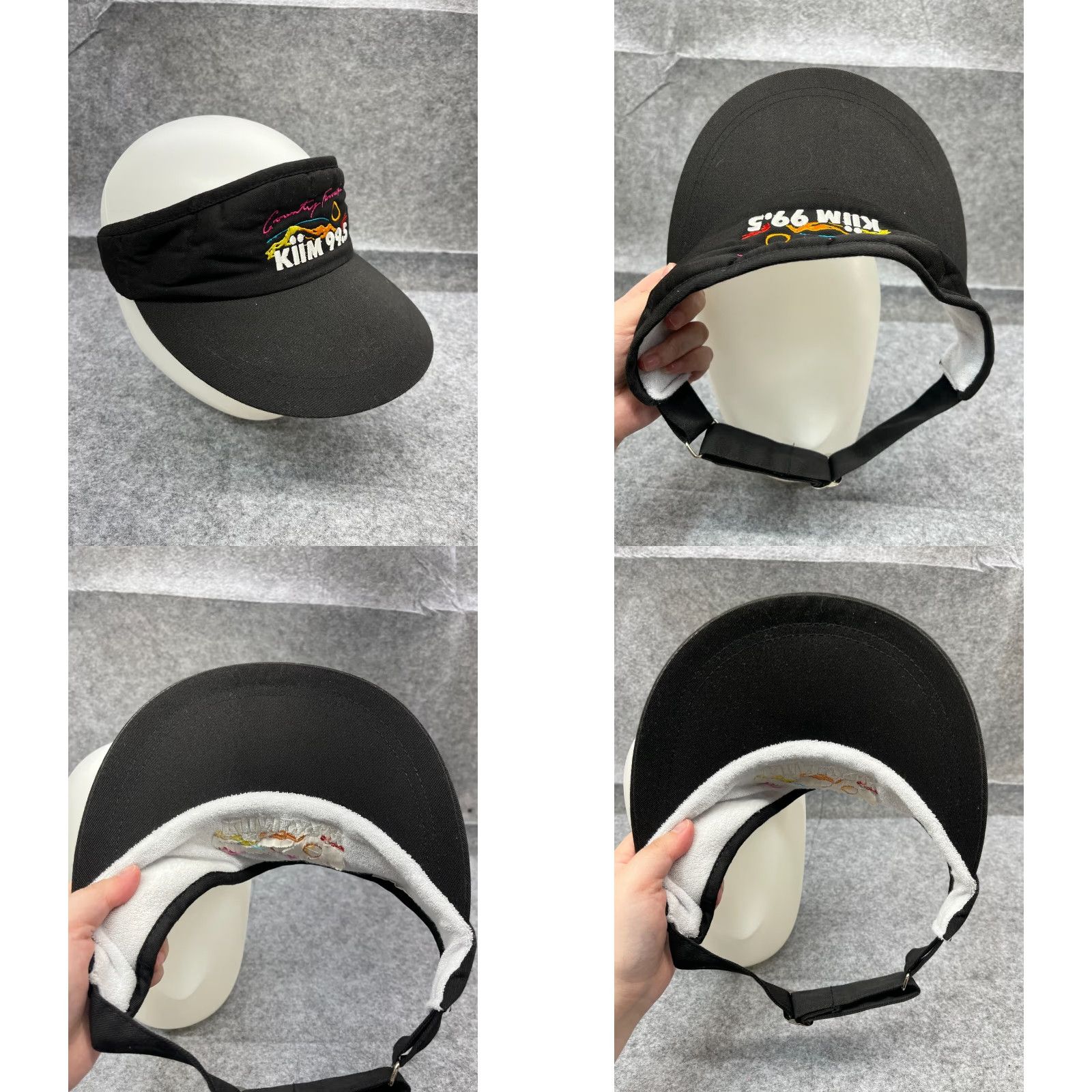Vintage KIIM 99.5 Country Favorite Hat Cap Visor Fitted Adult Black One Size Polyester Size ONE SIZE - 8 Thumbnail