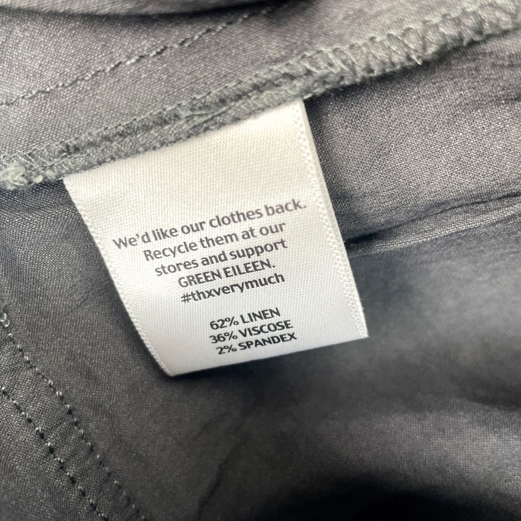 Eileen Fisher Eileen Fisher Pants Womens 6 Black Viscose Spandex Linen Straight Leg Casual Dressy City 30 in Inseam Mens? Size 28" / US 6 / IT 42 - 4 Thumbnail
