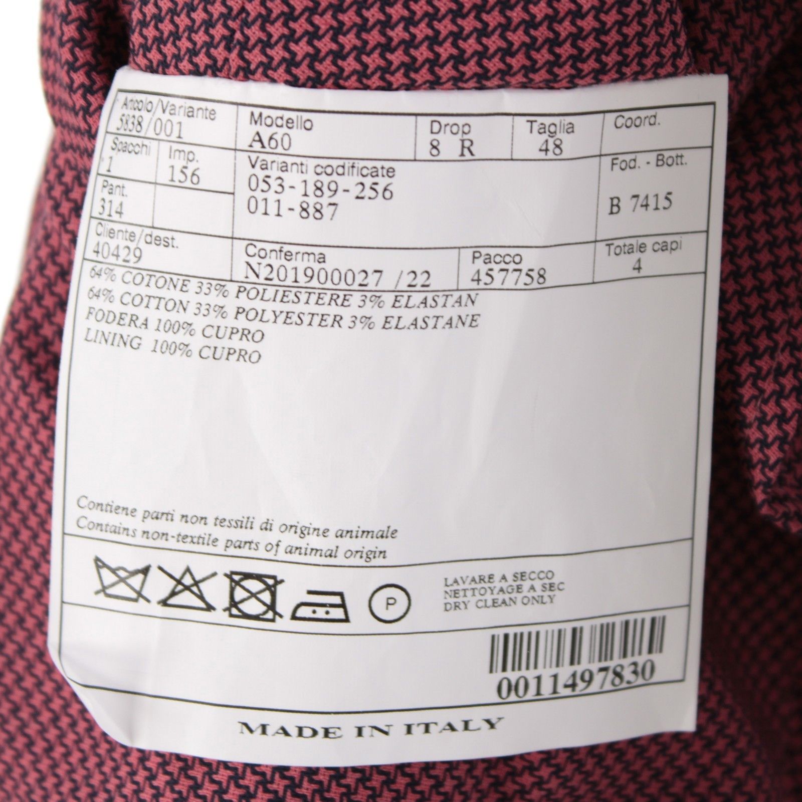 Belvest Belvest Suit Size US 38 Regular in Red Size 38R - 9 Thumbnail