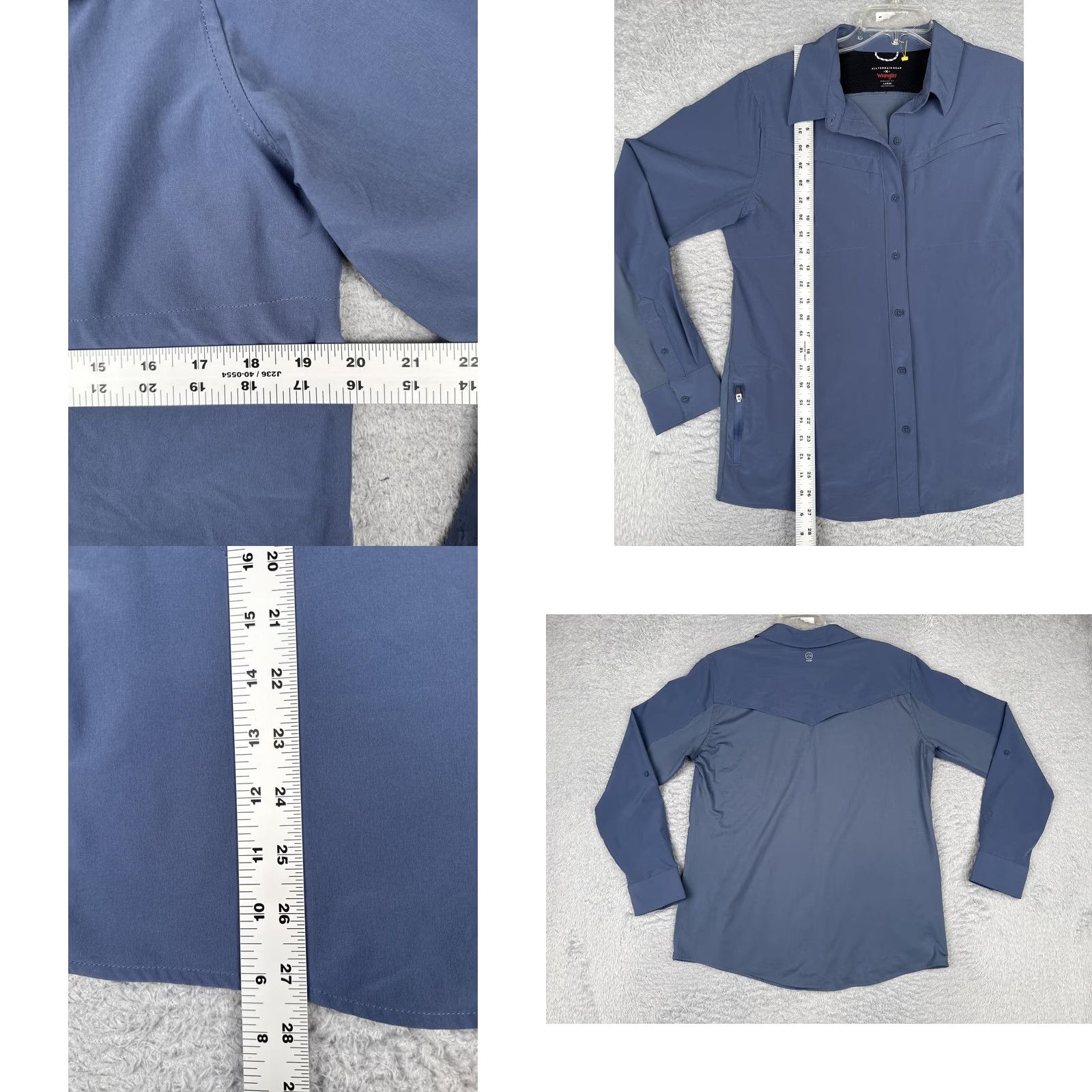 Wrangler Wrangler Shirt Womens Large Blue Long Sleeve Button Hiking AllTerrainGear Size L / US 10 / IT 46 - 8 Thumbnail