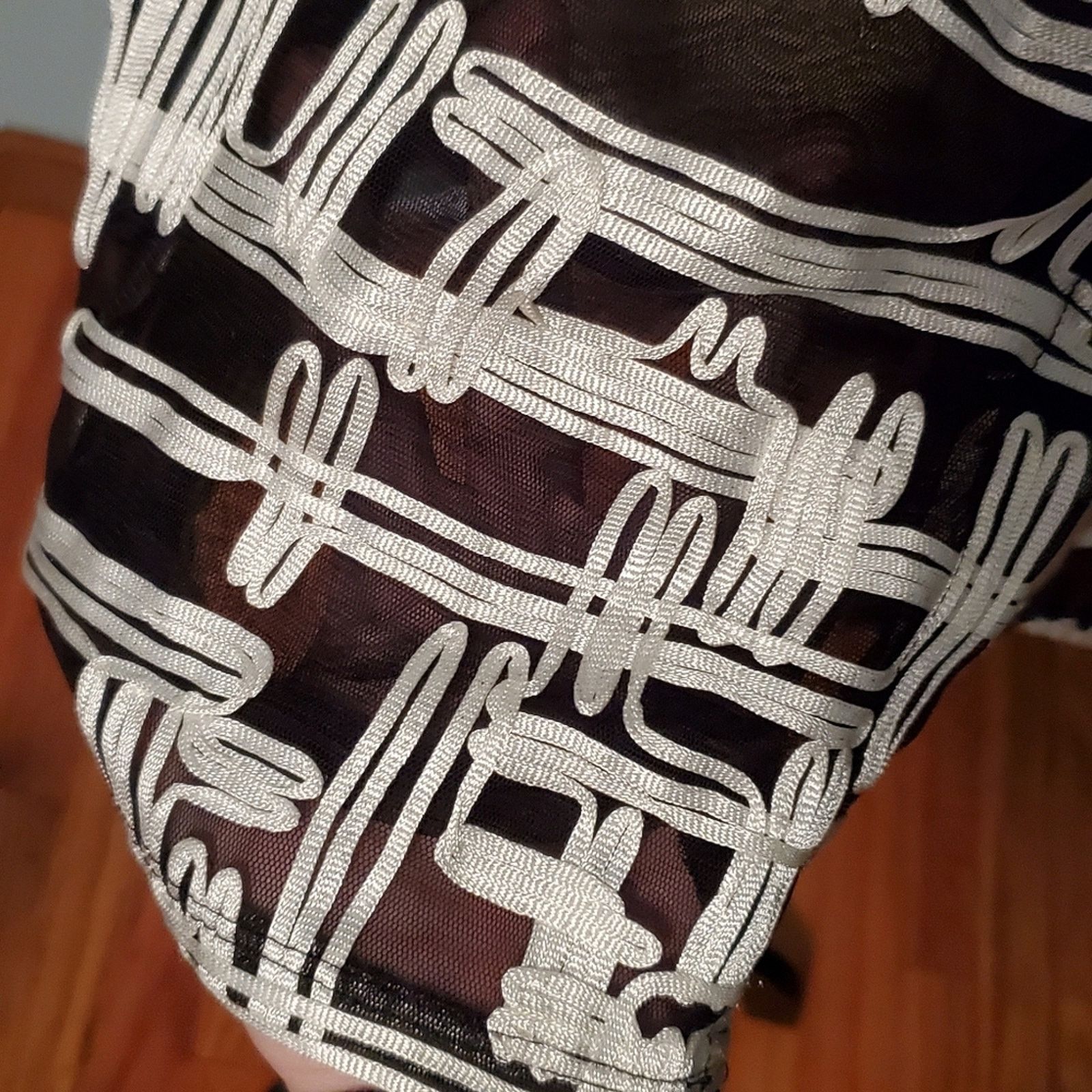 Other JM Collection Abstract Mesh Jacket Hashtag Black Oversized Size S / US 4 / IT 40 - 5 Thumbnail