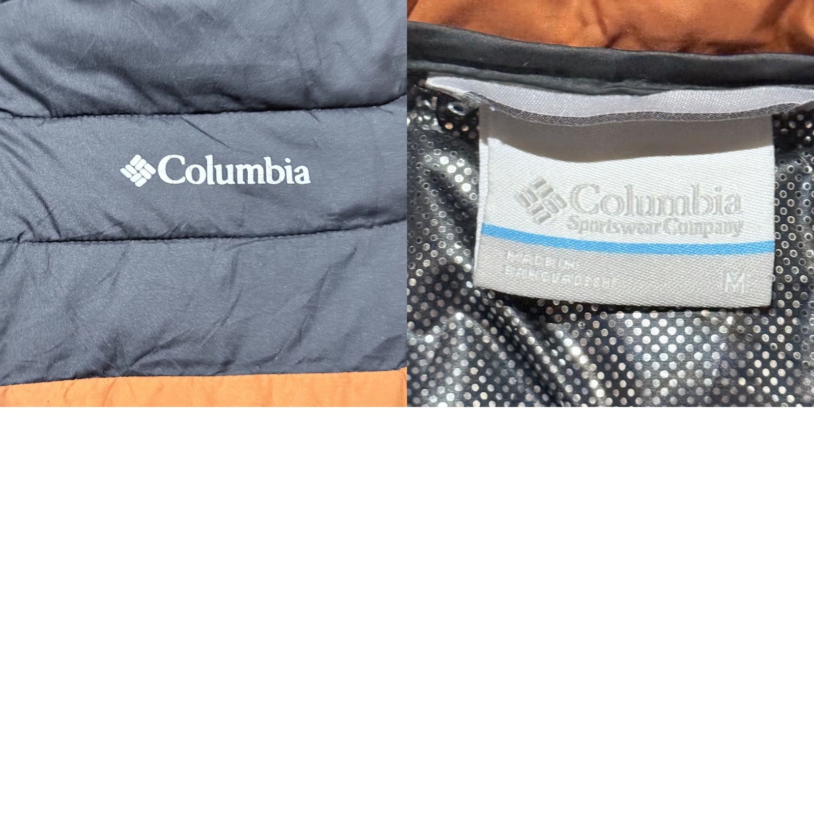 Vintage Columbia Powder Lite Insulated Full Zip Jacket Orange Black Men Medium Jacket Size US M / EU 48-50 / 2 - 8 Thumbnail