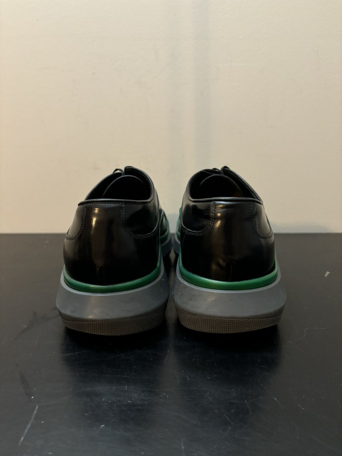 Prada Prada Platform Glossy Leather Derby Shoes Green Grey Size US 9 / EU 42 - 5 Thumbnail