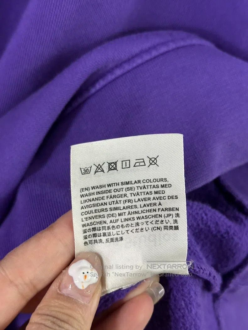 Acne Studios Acne Studios Purple Letter Hooded Sweatshirt Size US XXS / EU 40 - 6 Thumbnail