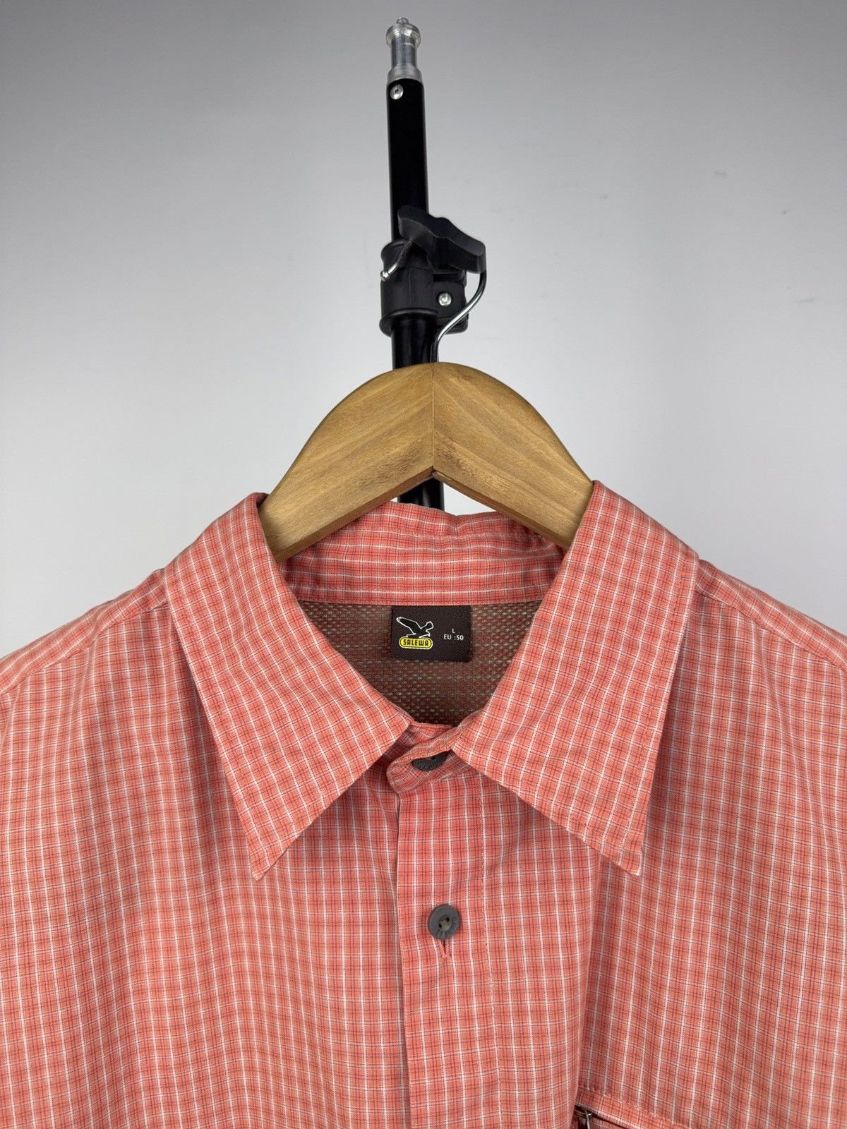 SALEWA Salewa Outdoor Technical Check Shirt Orange Short Sleeve Size US L / EU 52-54 / 3 - 2 Thumbnail